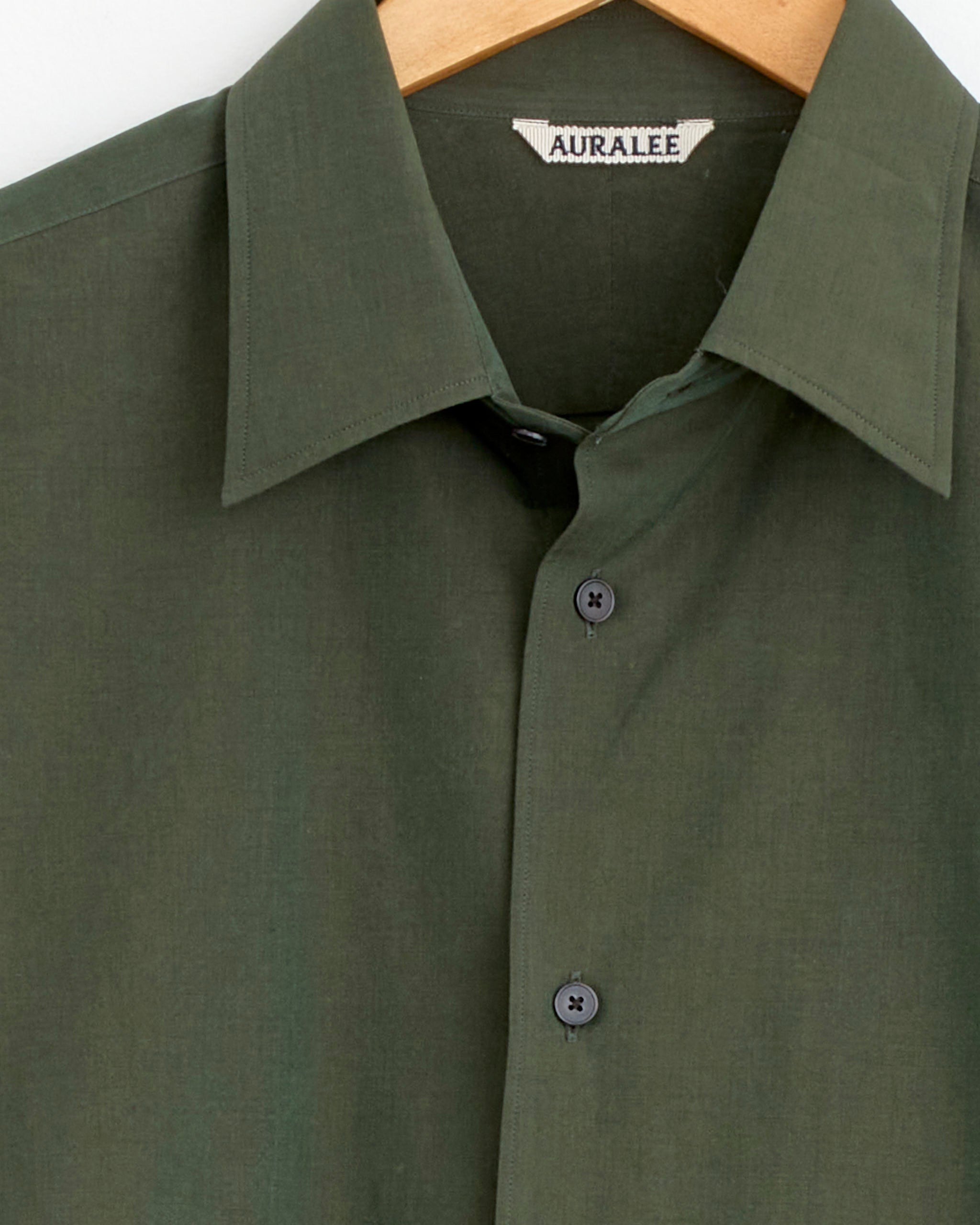 Washed Finx Weather Chambray Shirt in Dark Olive