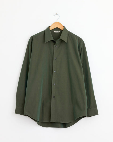 Washed Finx Weather Chambray Shirt in Dark Olive