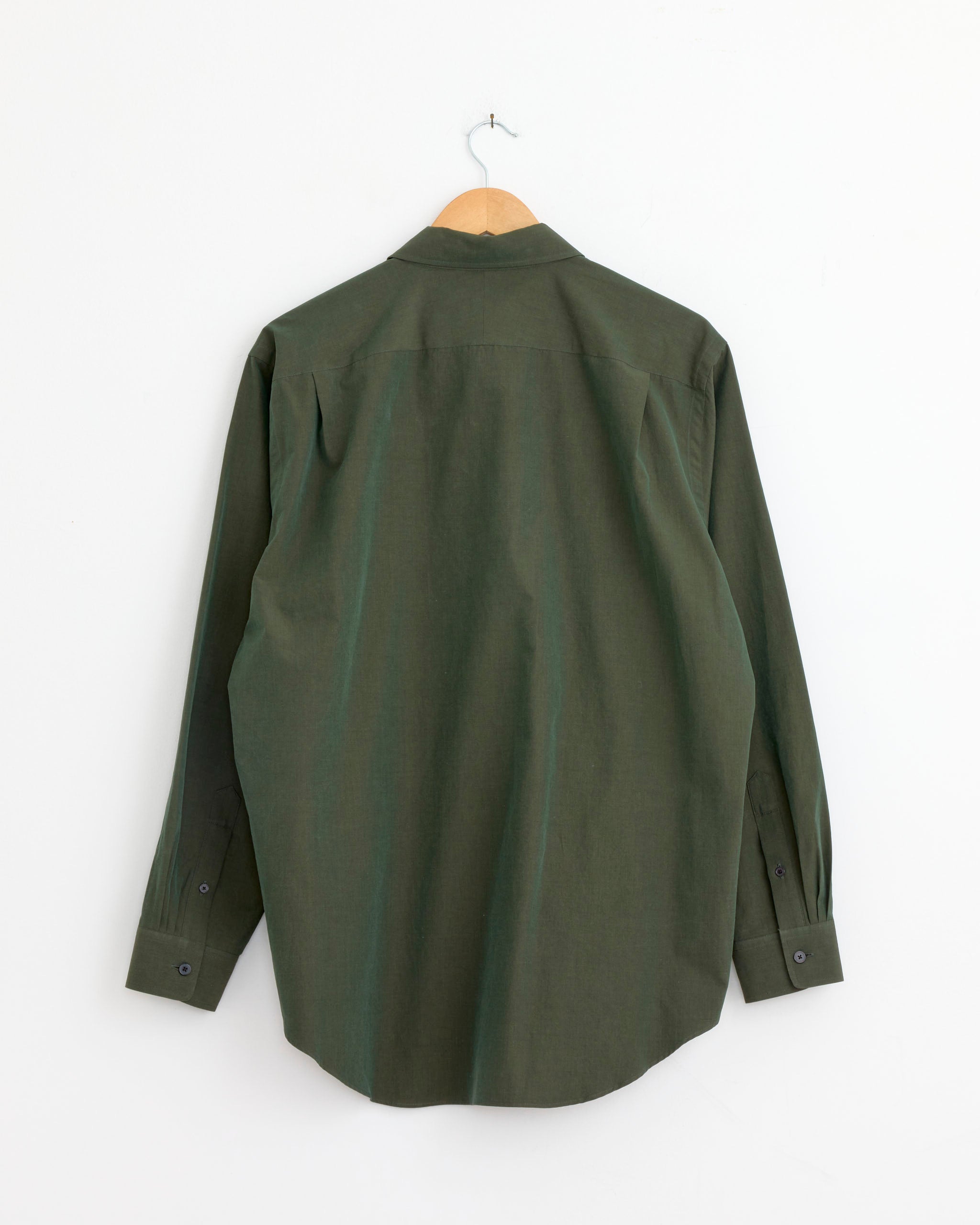 【新品】AURALEE WASHED FINX WEATHER CHAMBRAY Washed Finx Weather Chambray Shirt in Dark Olive