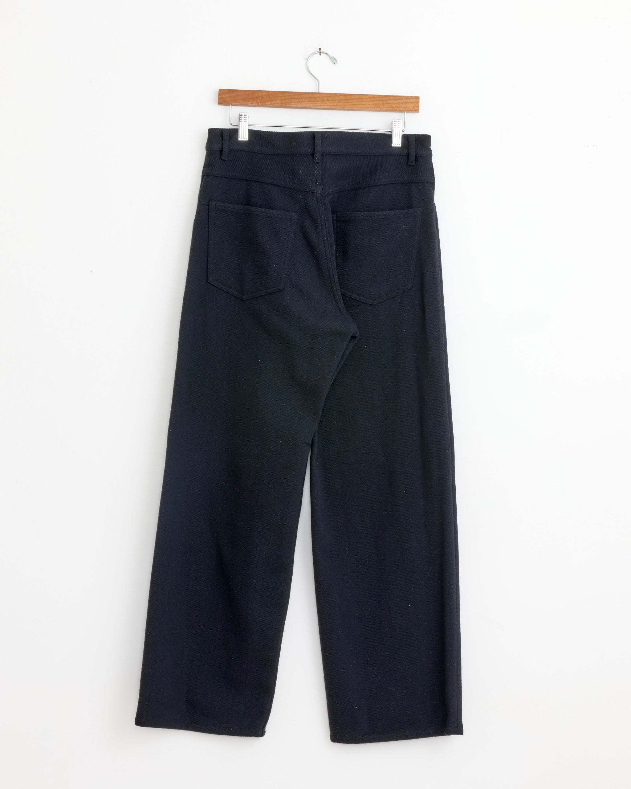 パンツ AURALEE SILK NEP DENIM 5P WIDE PANTS 5 Silk Nep Denim 5 Pocket Pant in Black
