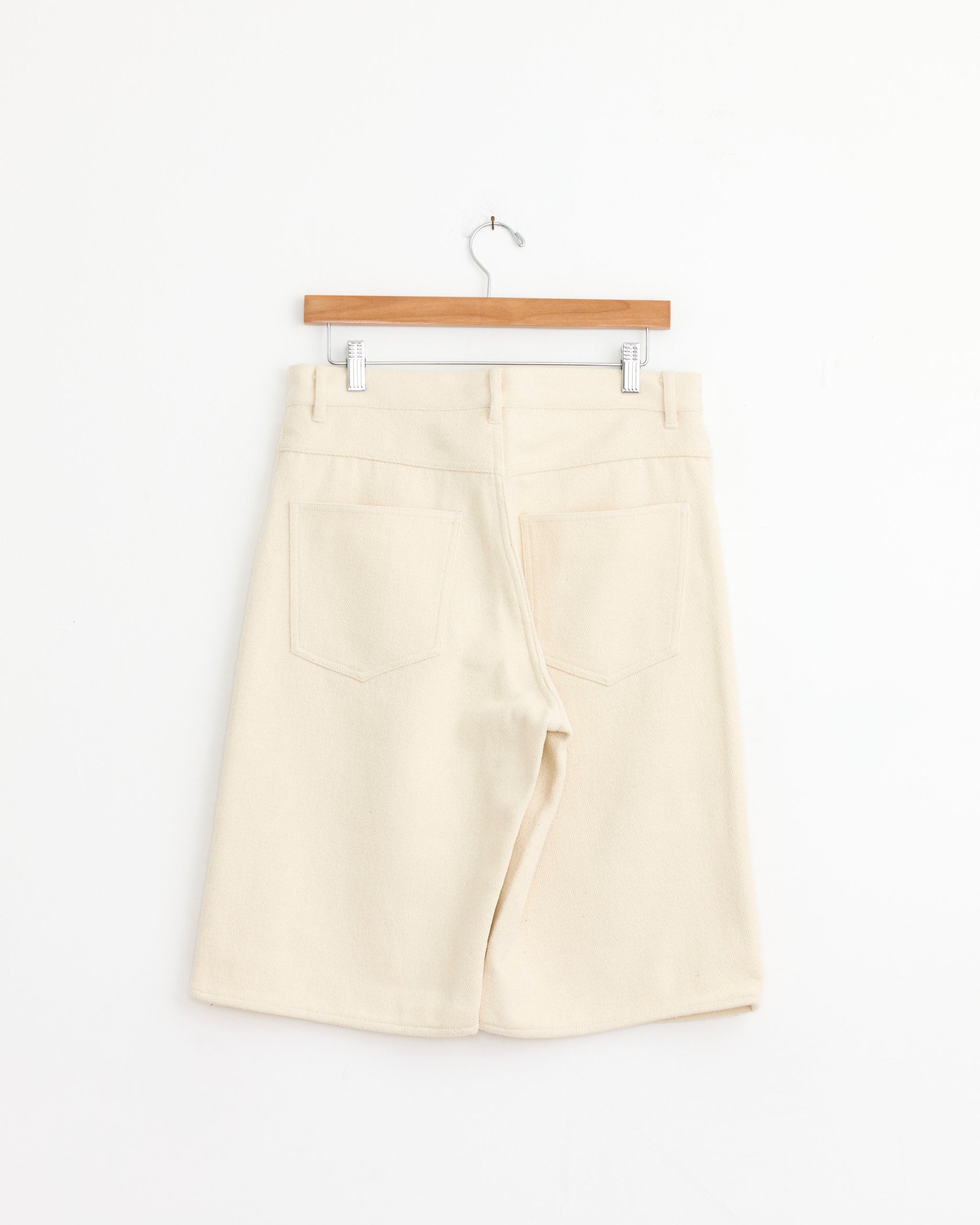 Silk Nep Denim 5 Pocket Short in Ivory