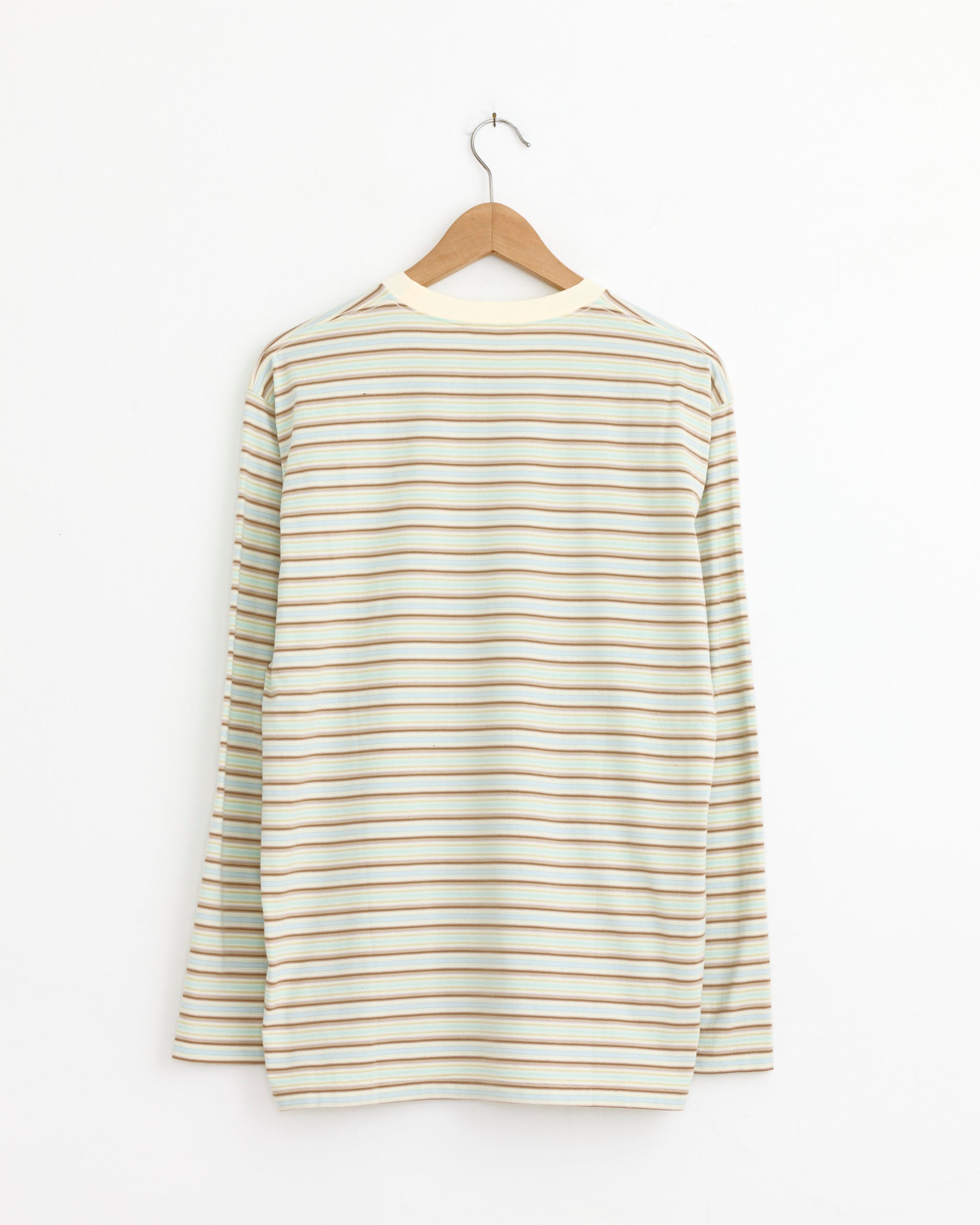 トップス AURALEE GRADIENT STRIPE JERSEY L/S TEE 5 Gradient Stripe Jersey Tee in Fade Mint