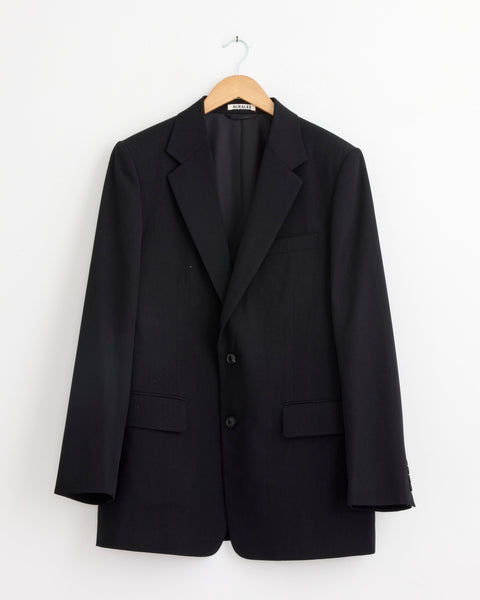 スーツ AURALEE LIGHT WOOL MAX GABARDINE SL Light Wool Max Gabardine Jacket in Top Black