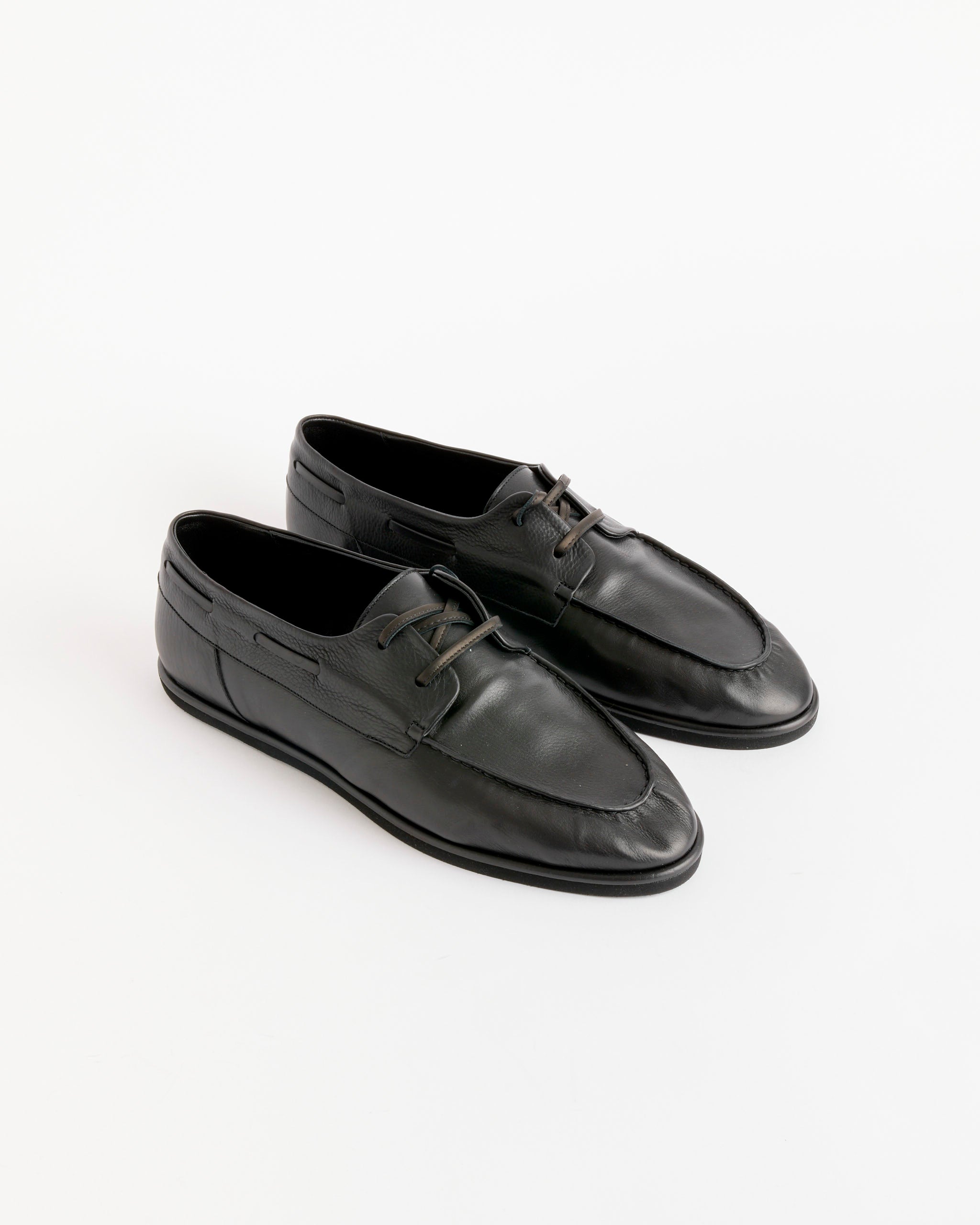 靴 auralee soft leather deck shoes 27.5 Soft Leather Deck Shoes in Black