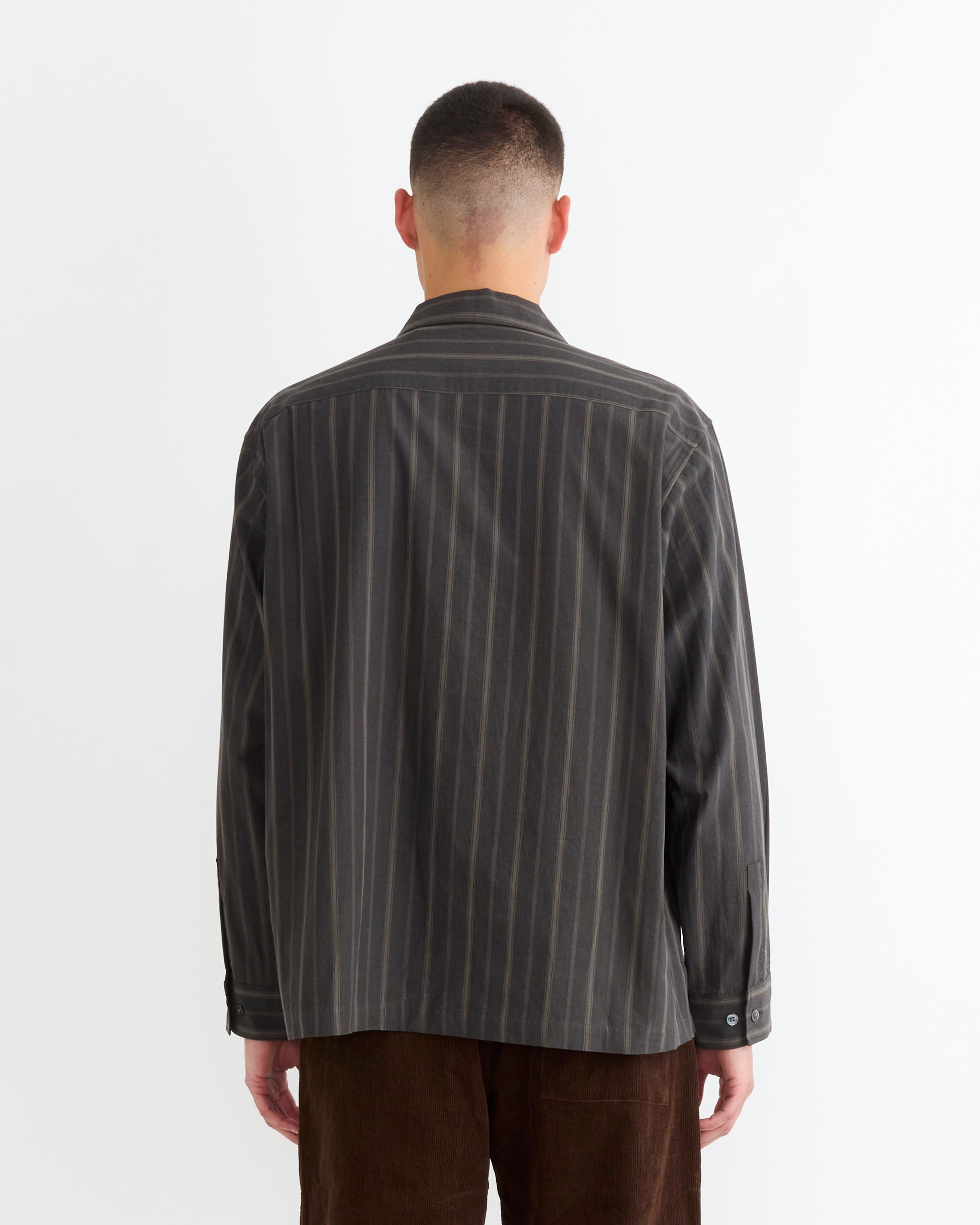 SMOCK Evans Shirt Striped Cotton Caper - Striped Cotton Caper / L (282721)