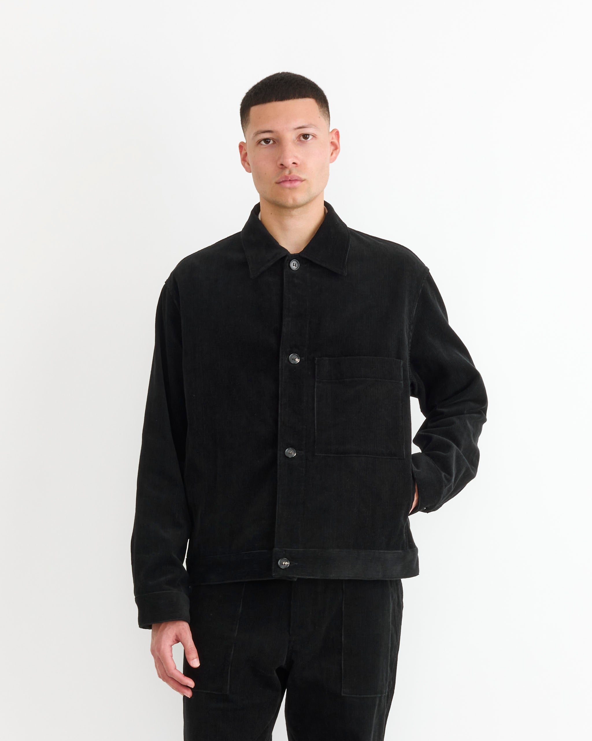 SMOCK Lang Jacket Washed Corduroy Black - Washed Corduroy Black / XL (282740)