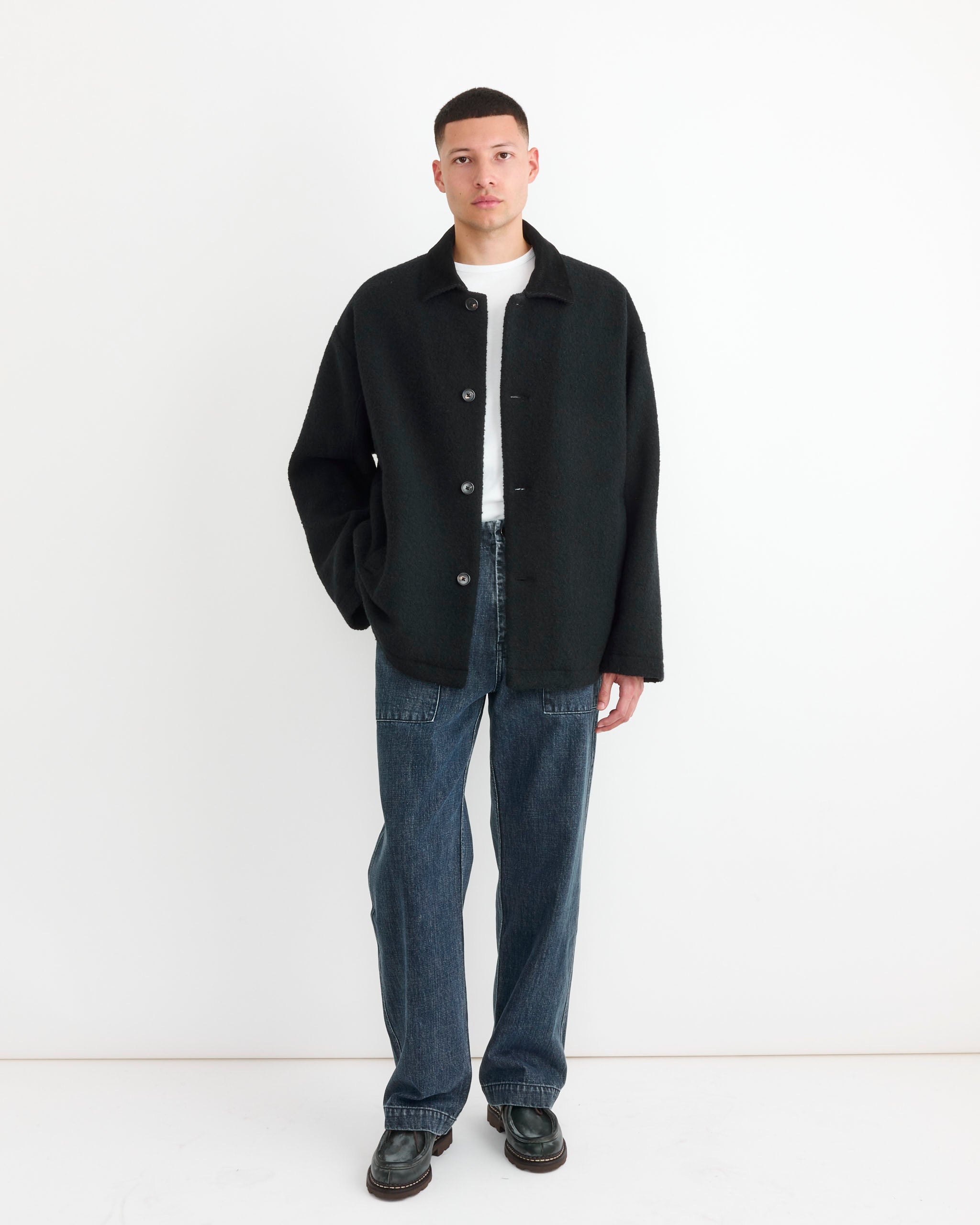 SMOCK Jaco Coat Boiled Wool Black - Boiled Wool Black / XL (282752)