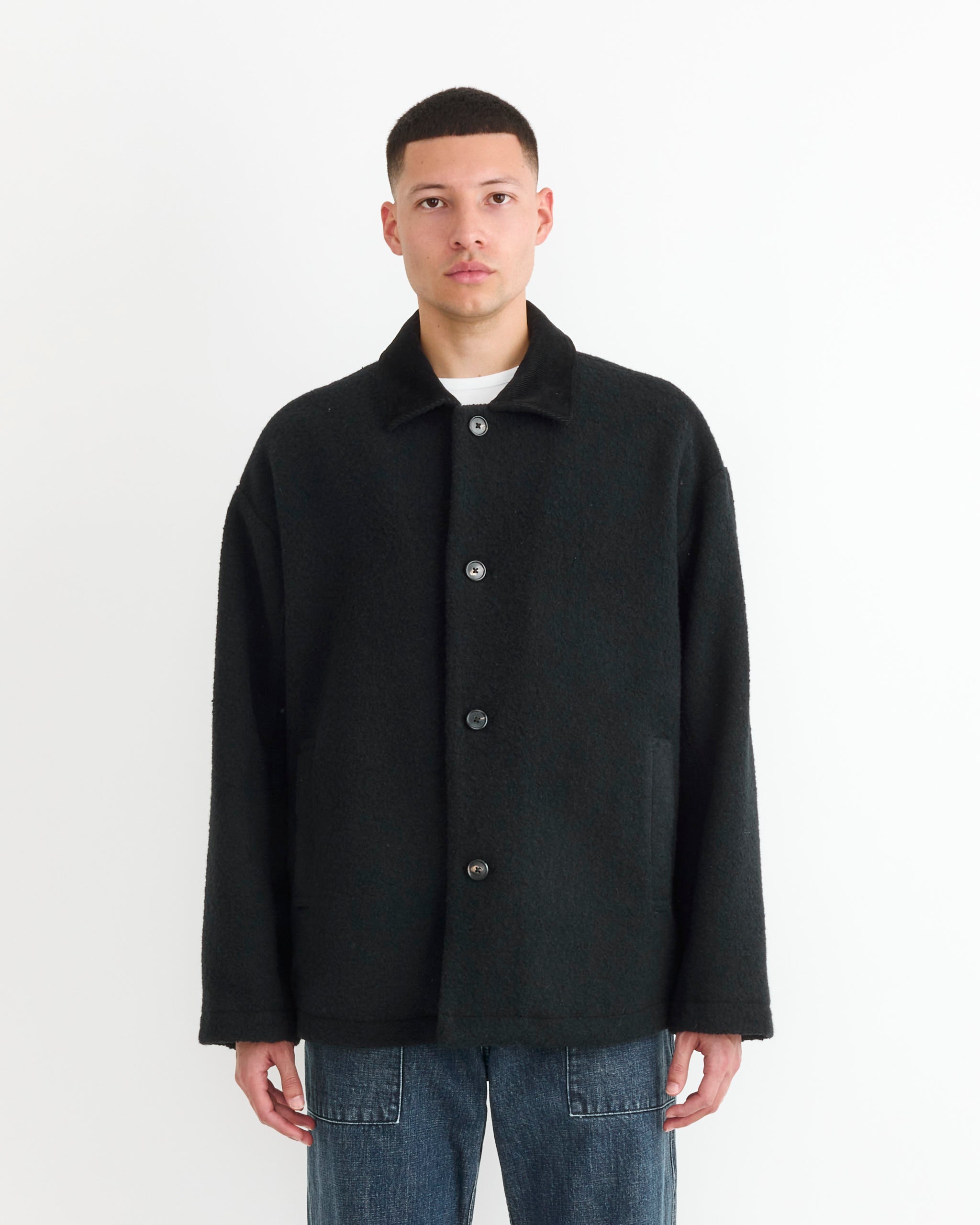 SMOCK Jaco Coat Boiled Wool Black - Boiled Wool Black / XL (282752)