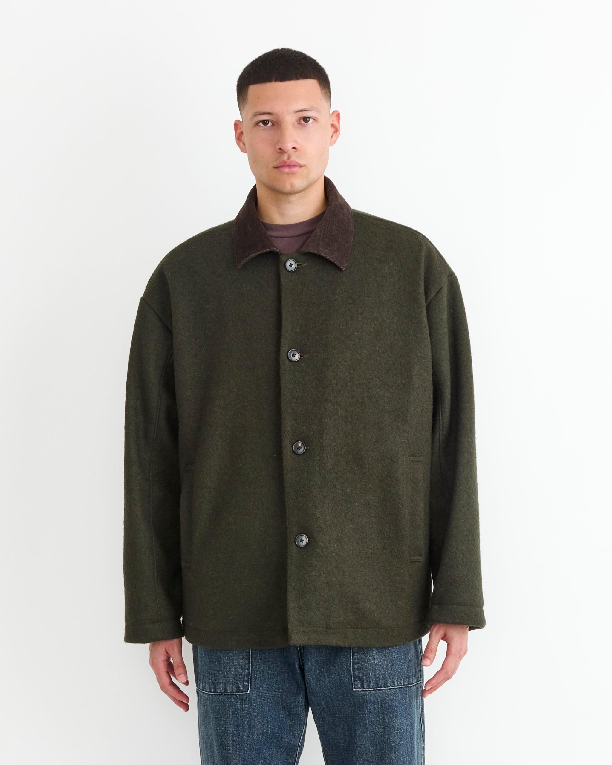 SMOCK Jaco Coat Boiled Wool Green - Boiled Wool Green / XL (282756)