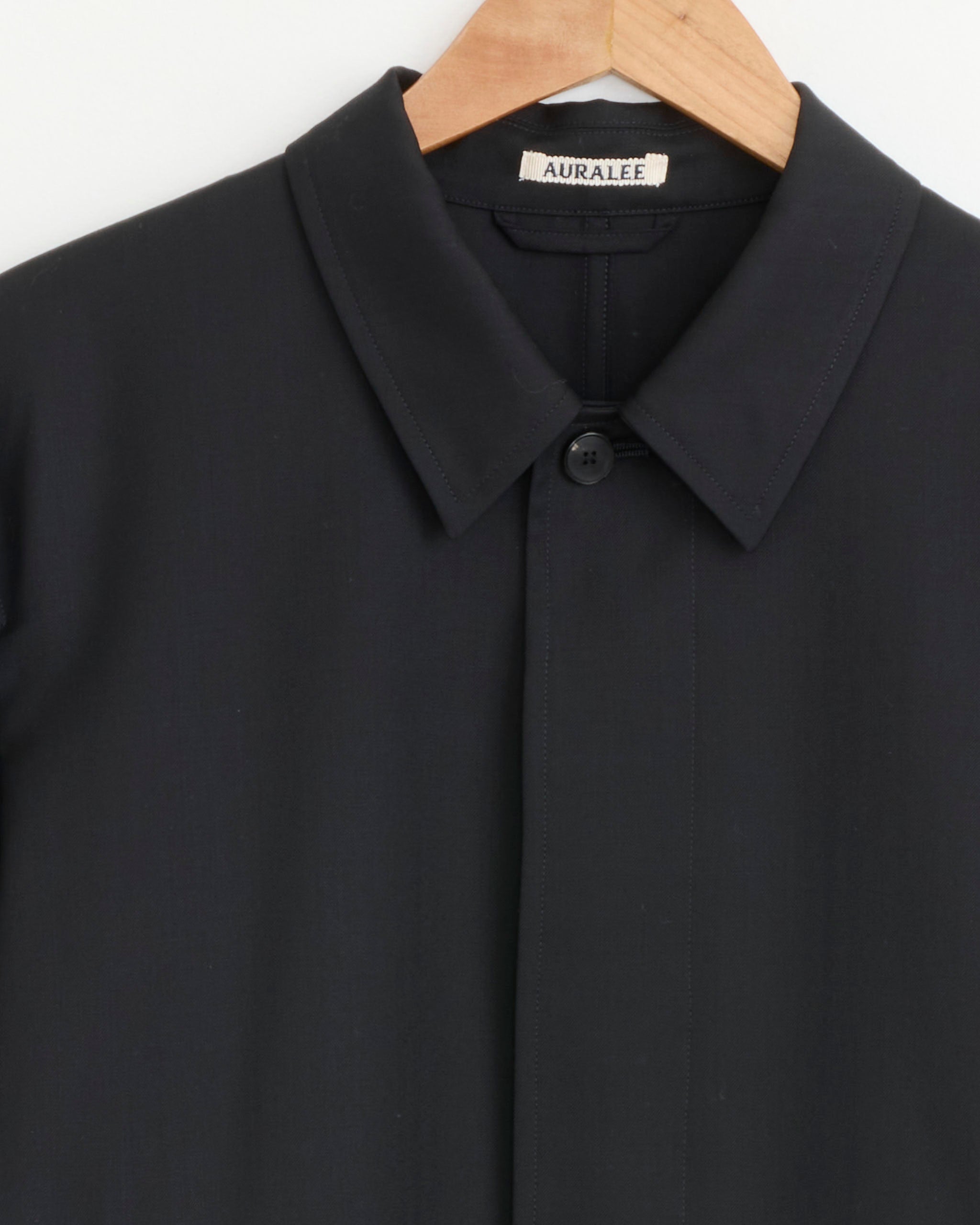 Wool Herringbone Blouson in Black