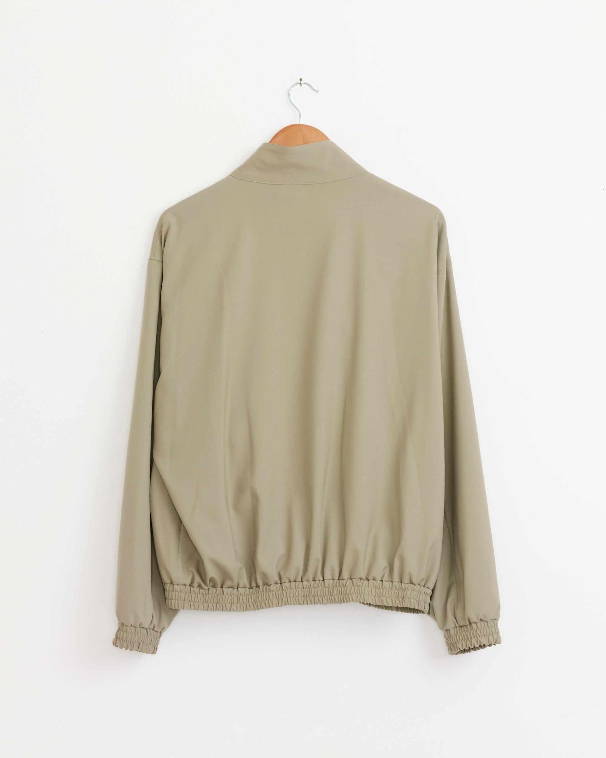 Ultra Fine Tropical Wool Zip Blouson in Light Khaki