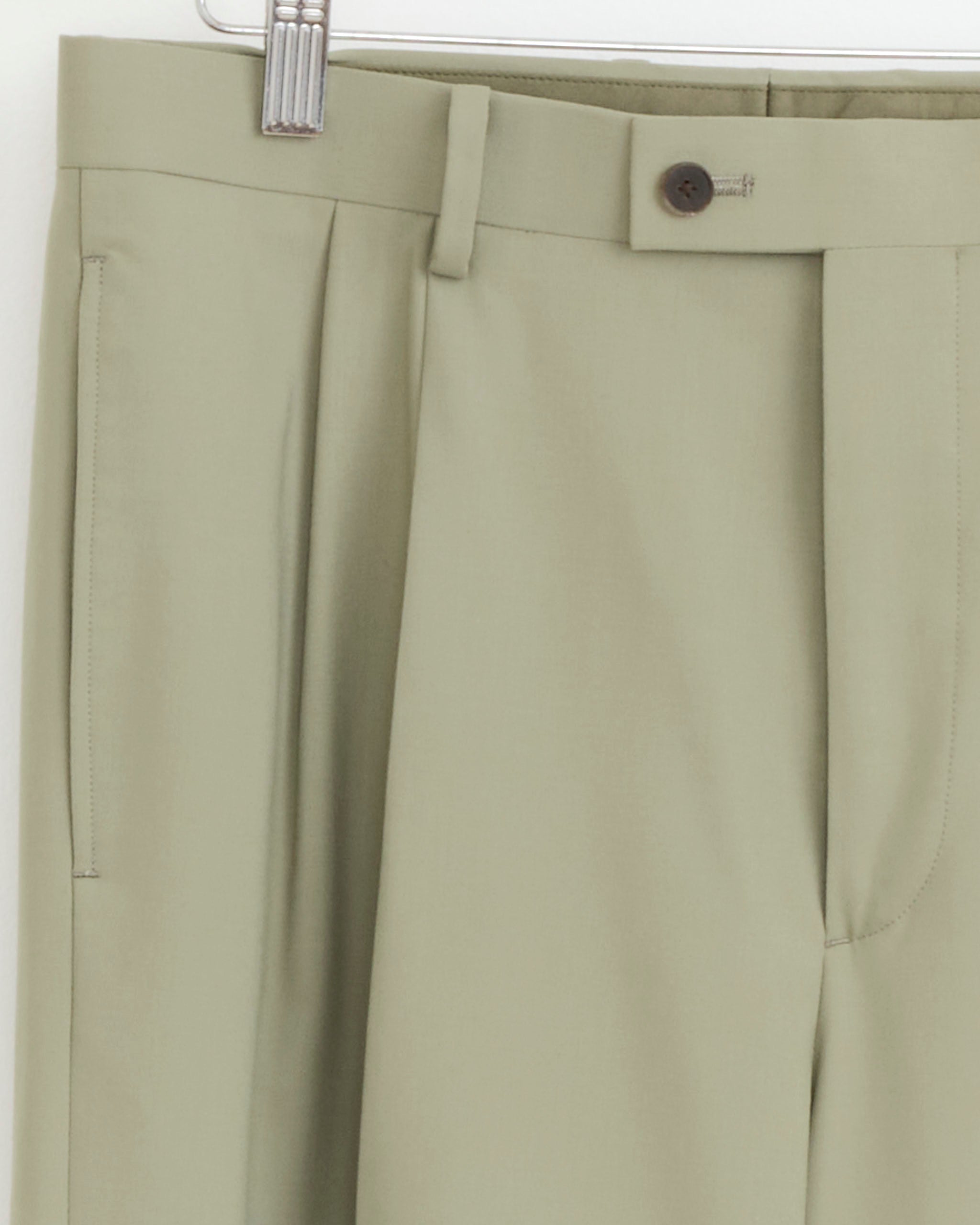 スーツ AURALEE TROPICAL WOOL TWO-TUCK SLACKS 4 Ultra Fine Tropical Wool Two Tuck Slack in Light Khaki