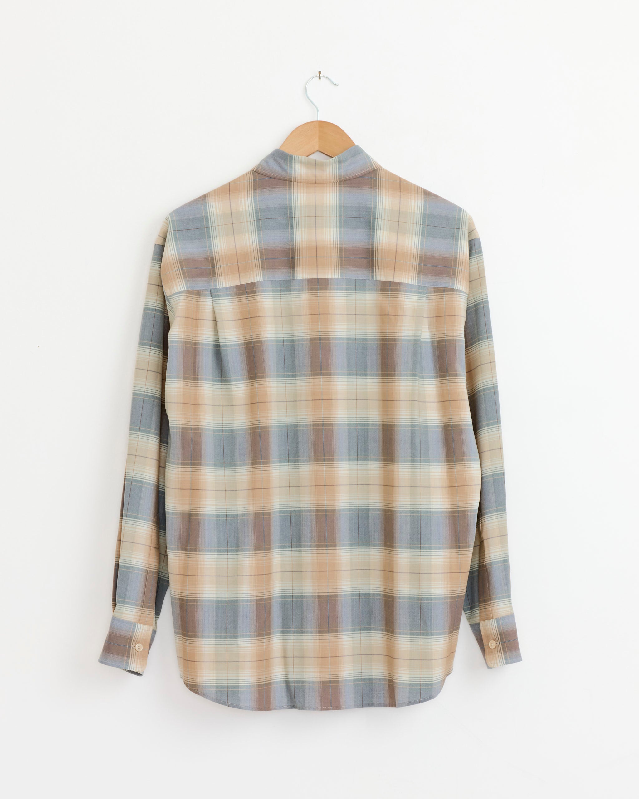 Super Light Wool Check Shirt in Light Brown
