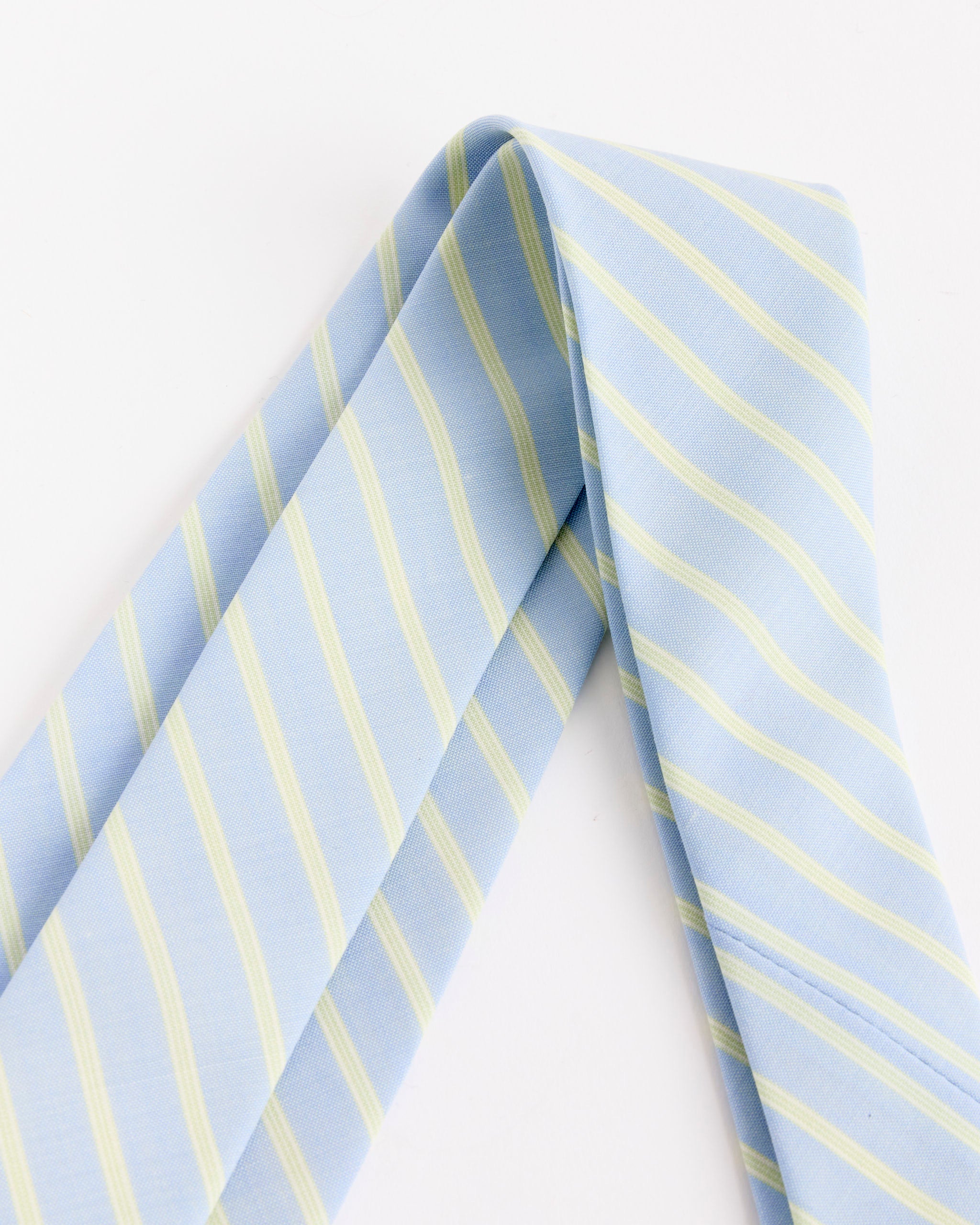 Super Fine Wool Stripe Tie in Sax Blue