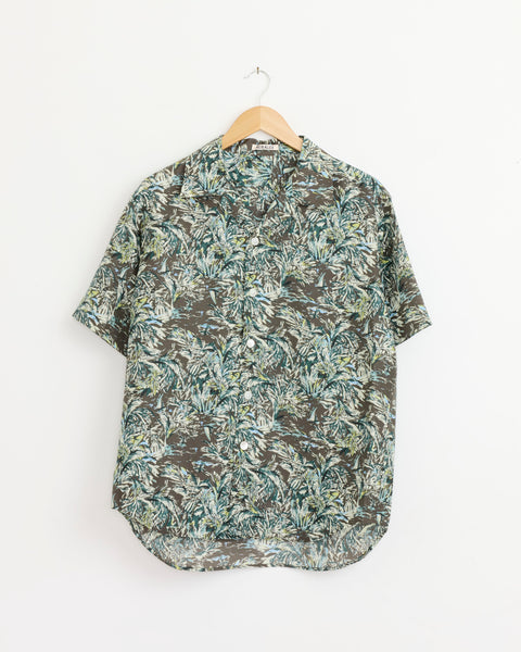 トップス AURALEE 26SS PRINTED AIRY SILK SHIRT Printed Airy Silk Shirt in Dark Brown