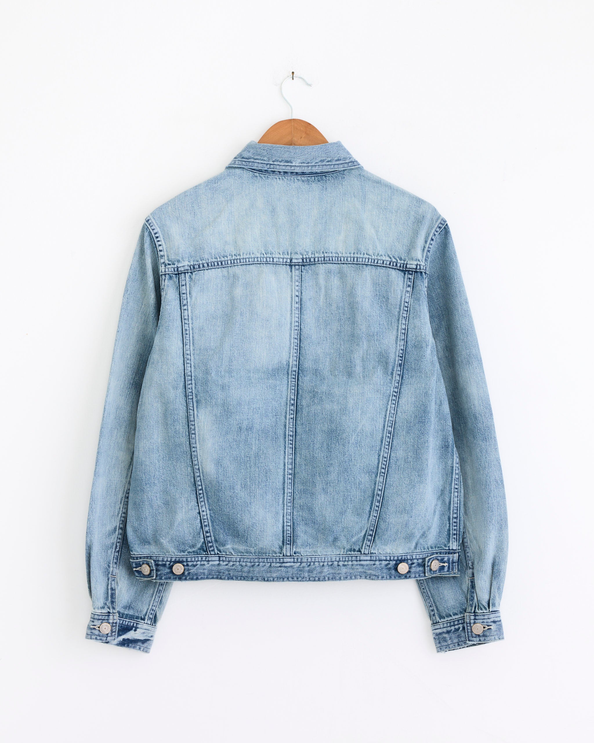 Faded Selvedge Denim Blouson in Light Indigo