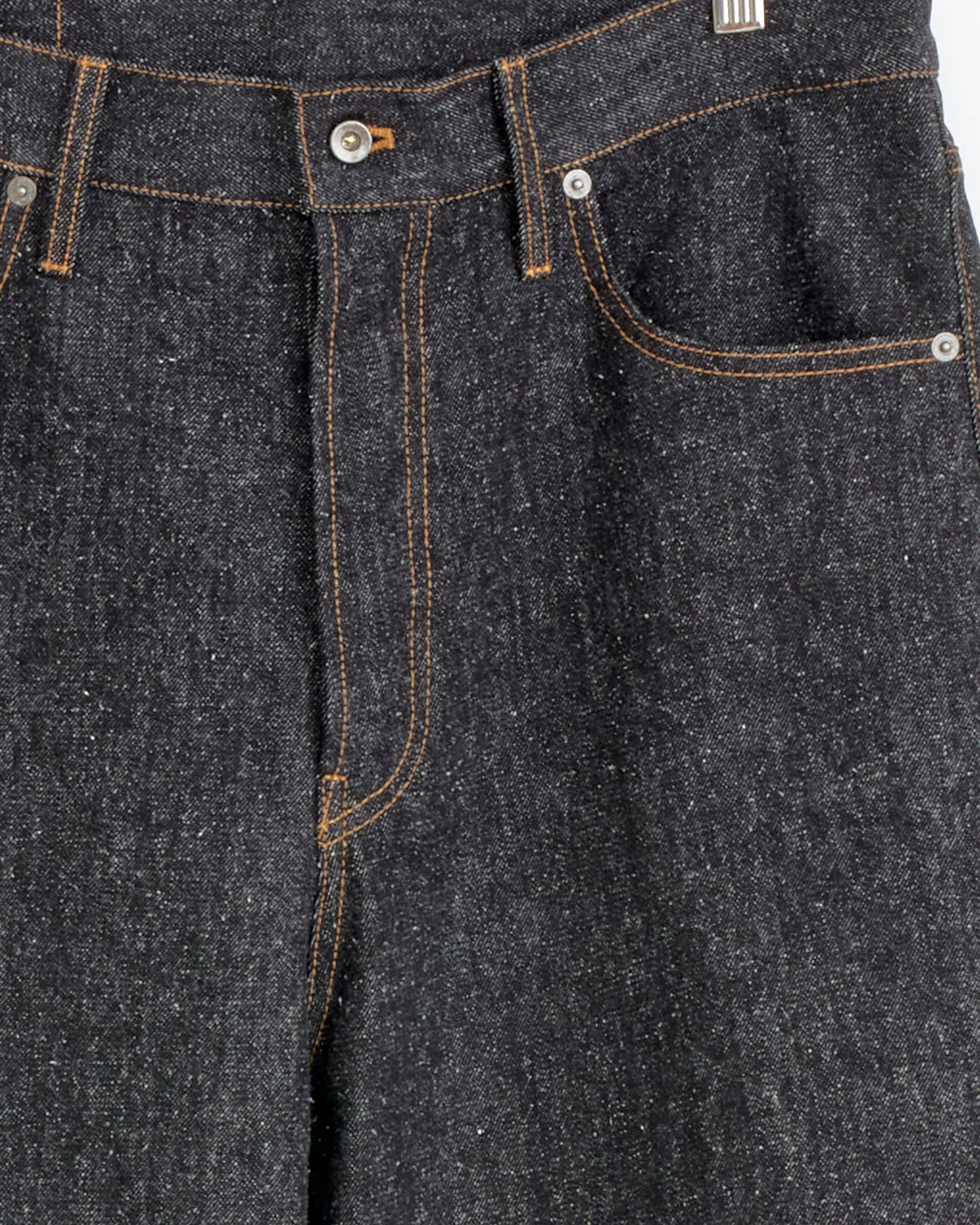 SILK/COTTON VINTAGE DENIM PANTS｜BLACK M Cotton Silk Denim Pant in Black