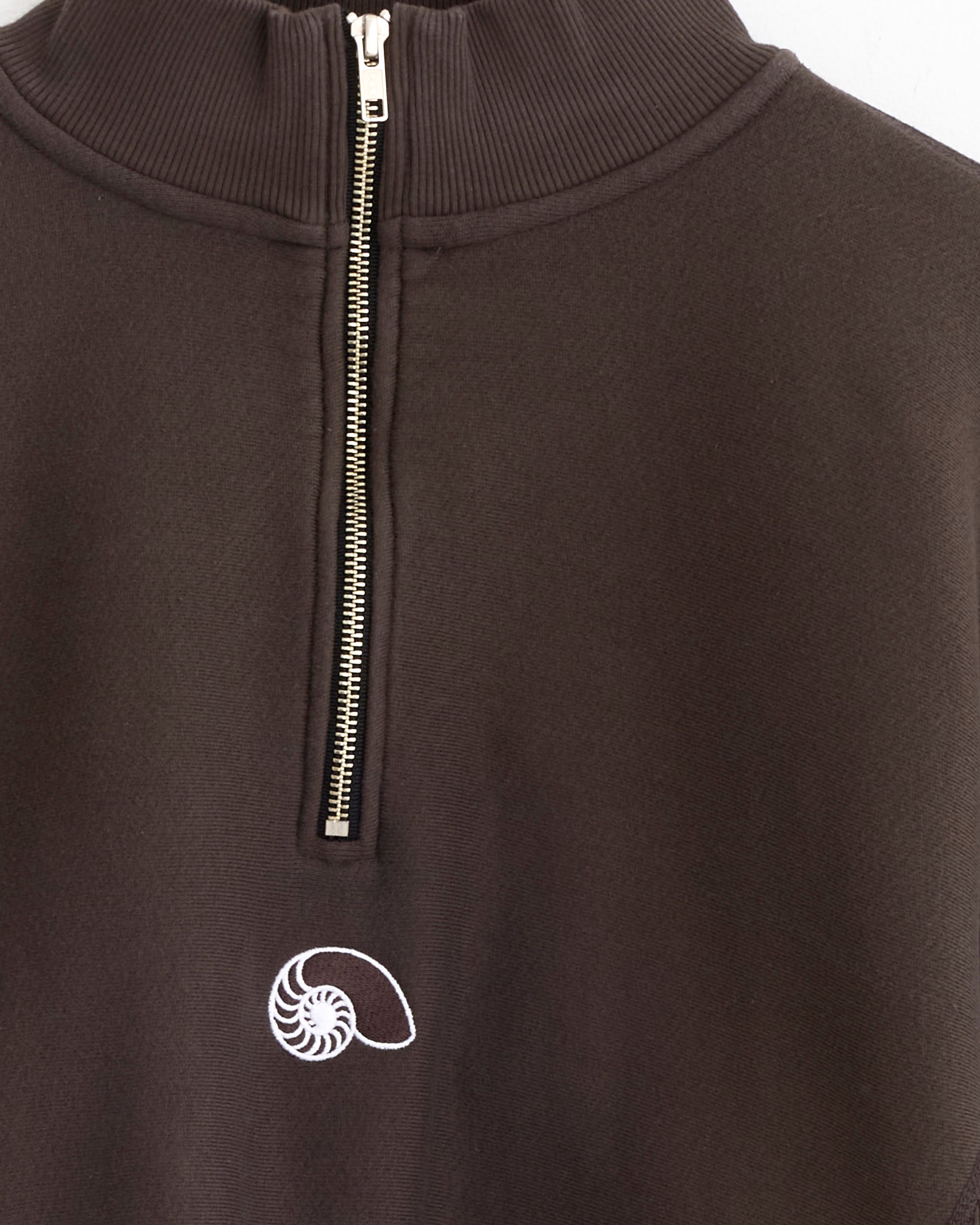 Aaron Levine Half Zip Sweatshirt Brown - Brown / L (283592)