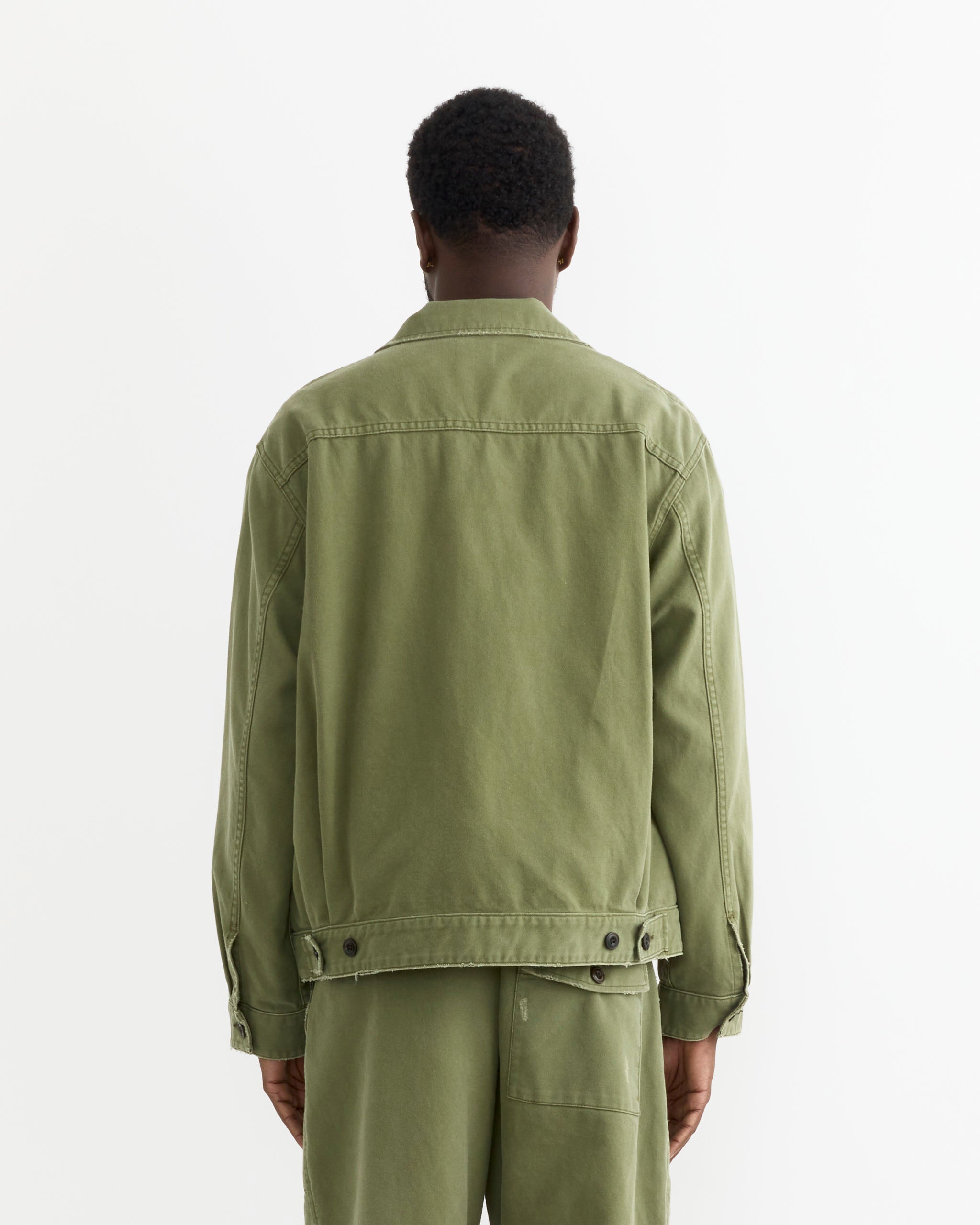 SMOCK Lang Jacket French Cotton Twill Olive - French Cotton Twill Olive / L (284364)