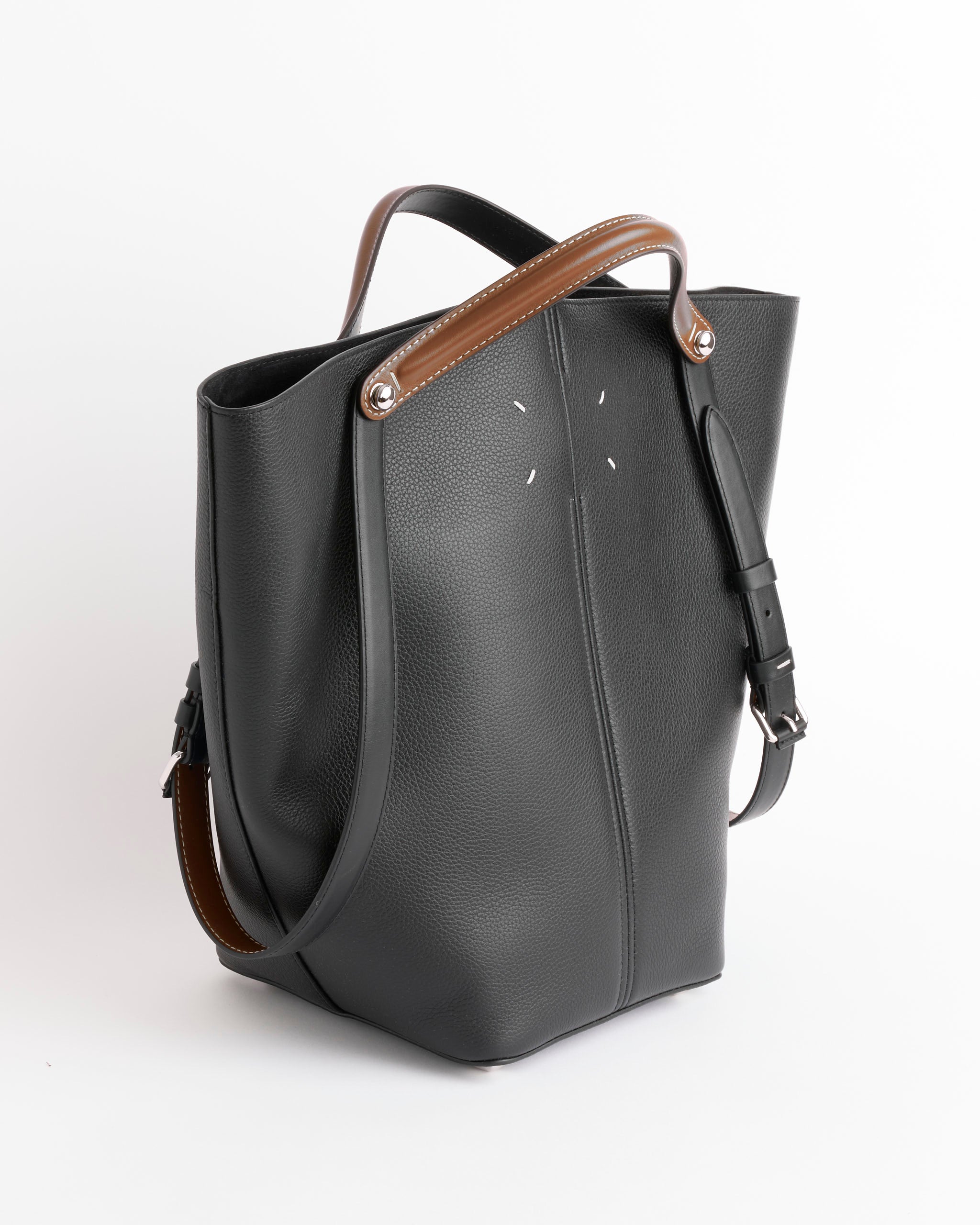 Maison Margiela Dress Age Medium Bag - Black/Chestnut - Default Title (284381)