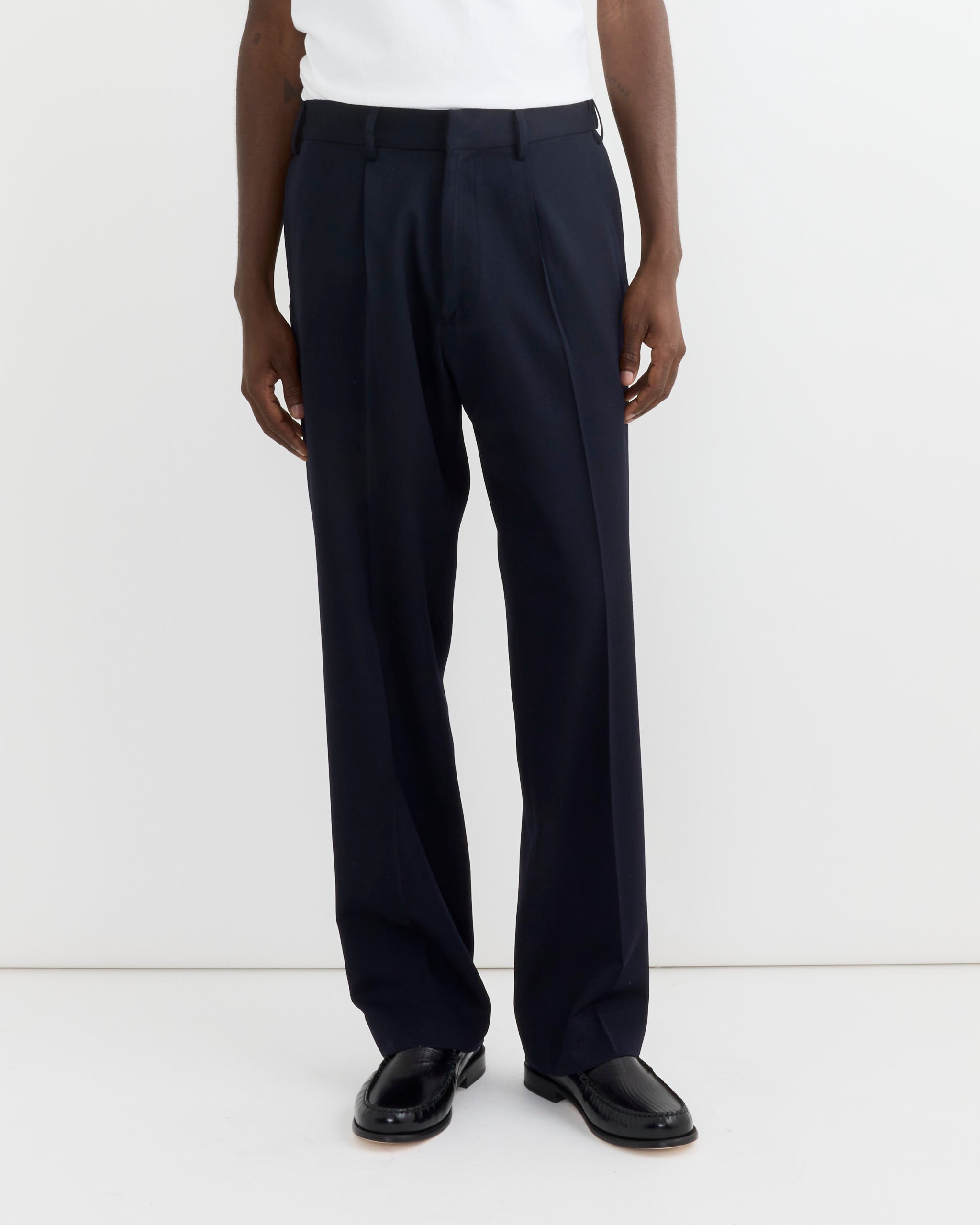 West Coast Pant in Wool Gabardine Navy - Wool Gabardine Navy / M (284418)