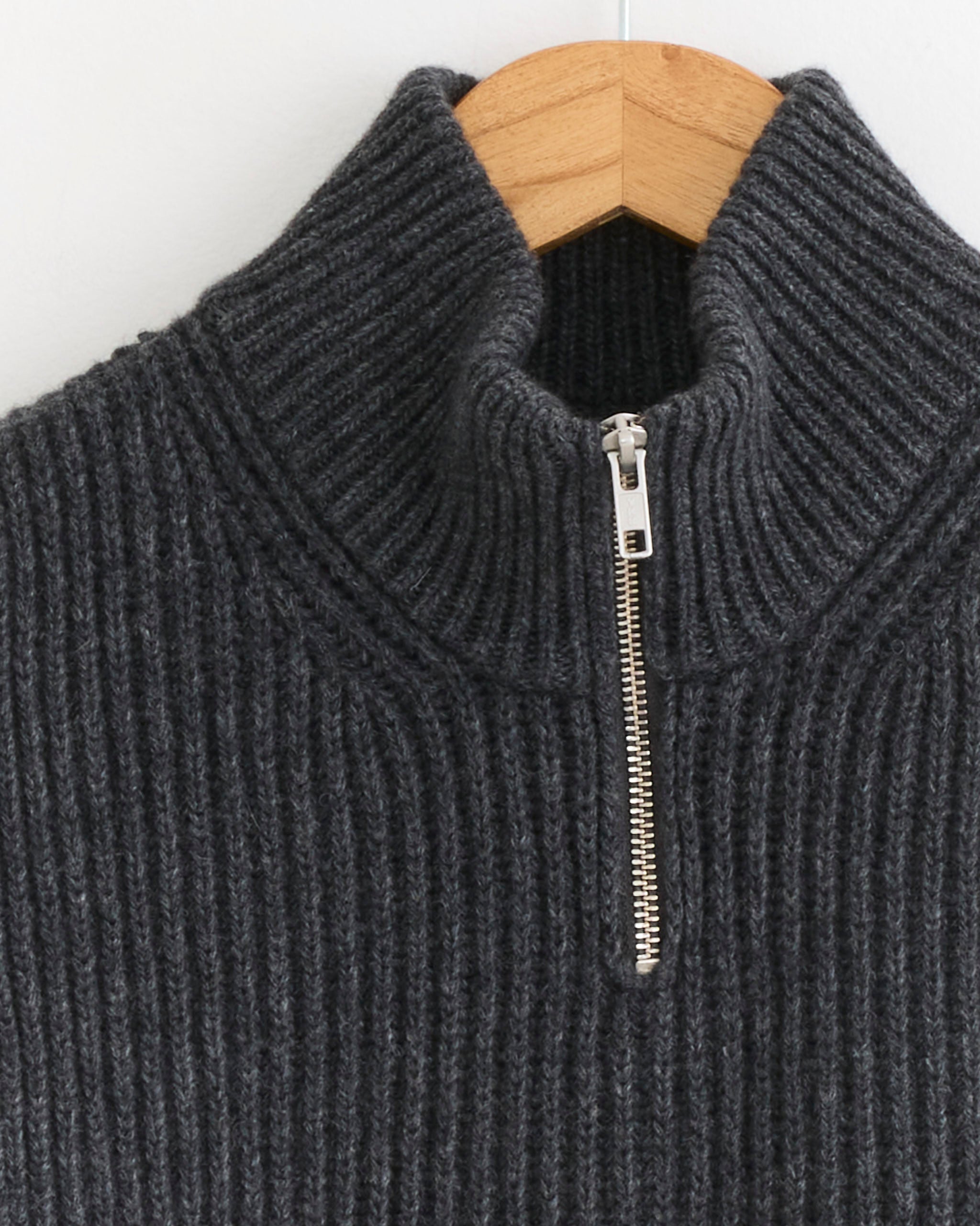 Wool Sweater Vest in Dark Grey Melange