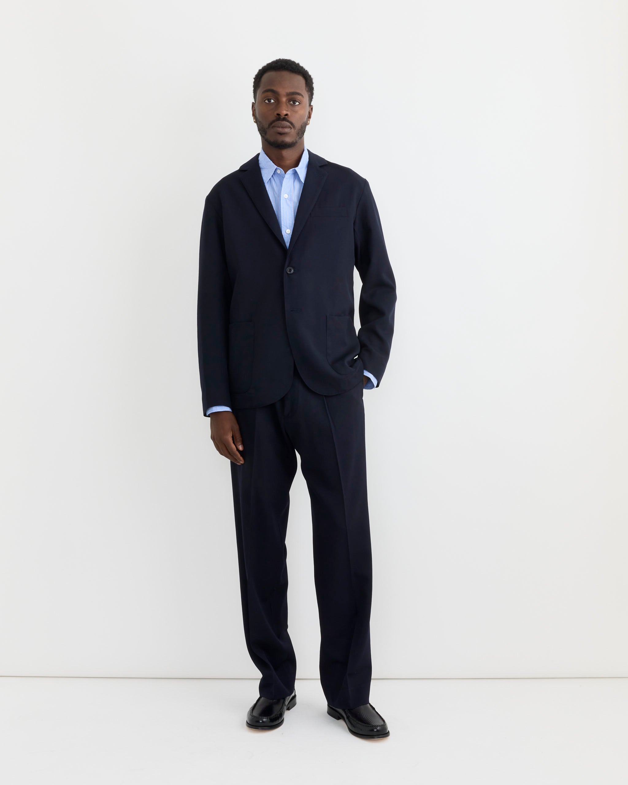 Blazer in Wool Gabardine Navy Wool Gabardine Navy / XL