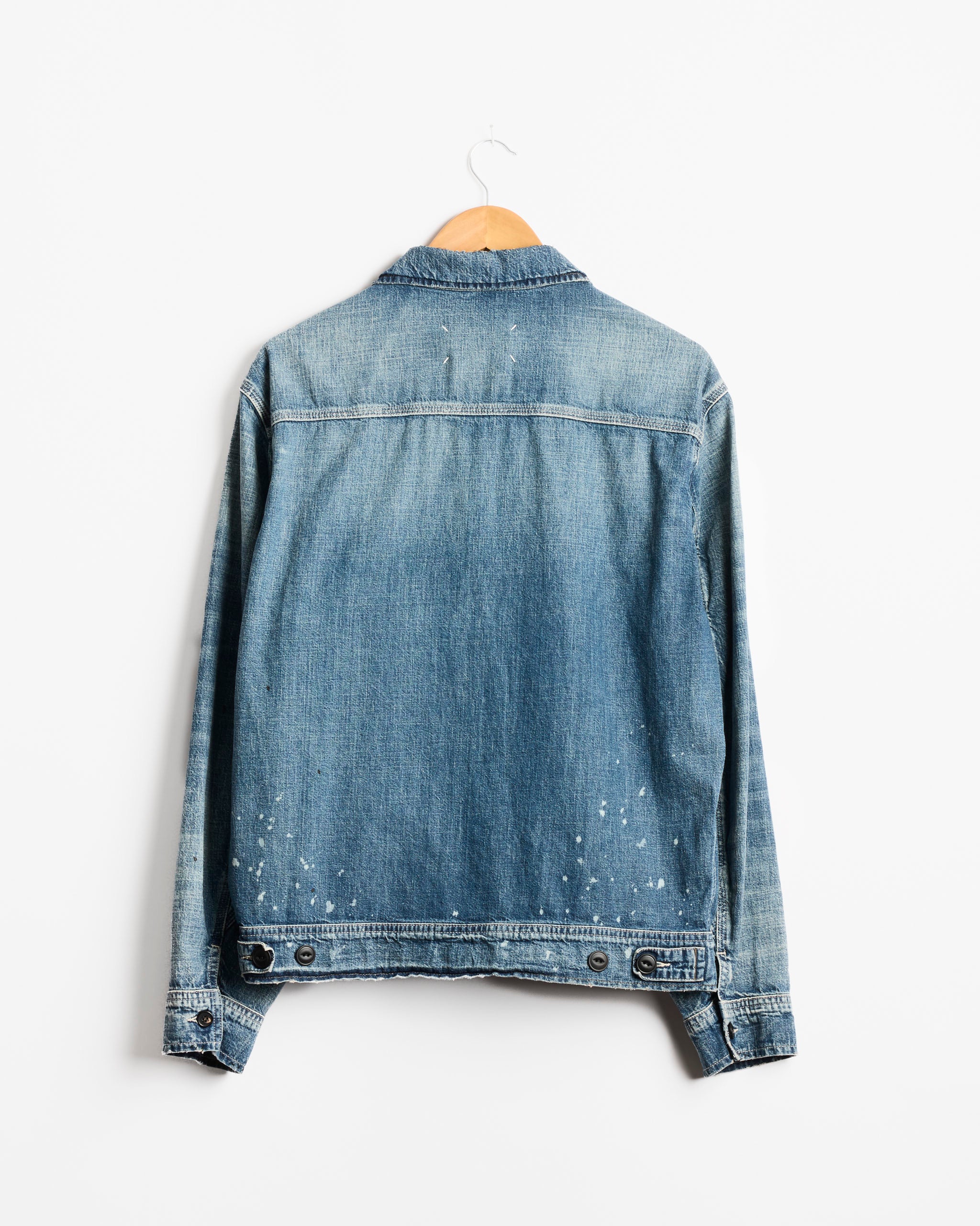Maison Margiela Zipper Denim Jacket - Old Blue/Spots / IT48 (284525)