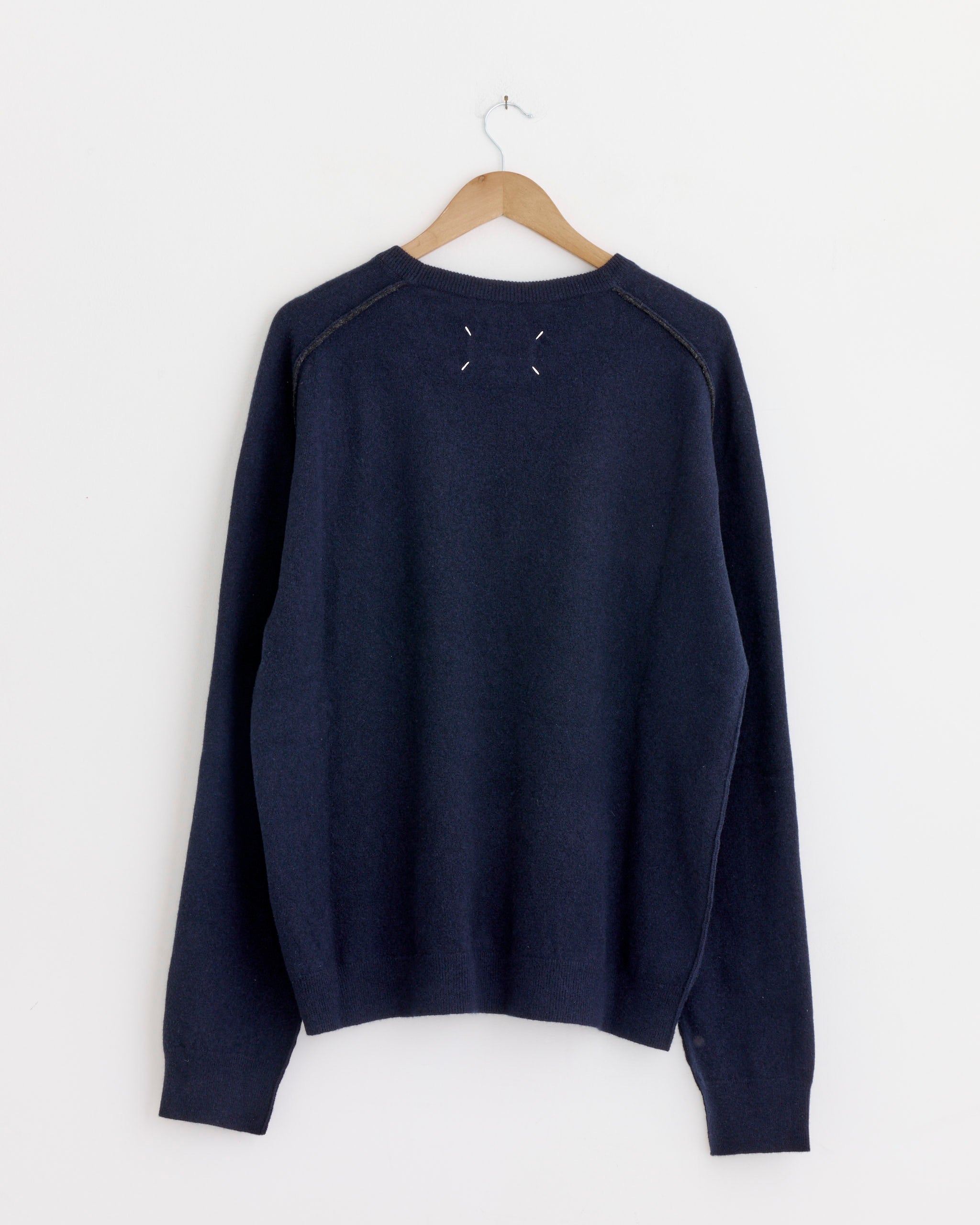 Maison Margiela Lambswool Sweater - Navy/Dark Grey / L (284535)