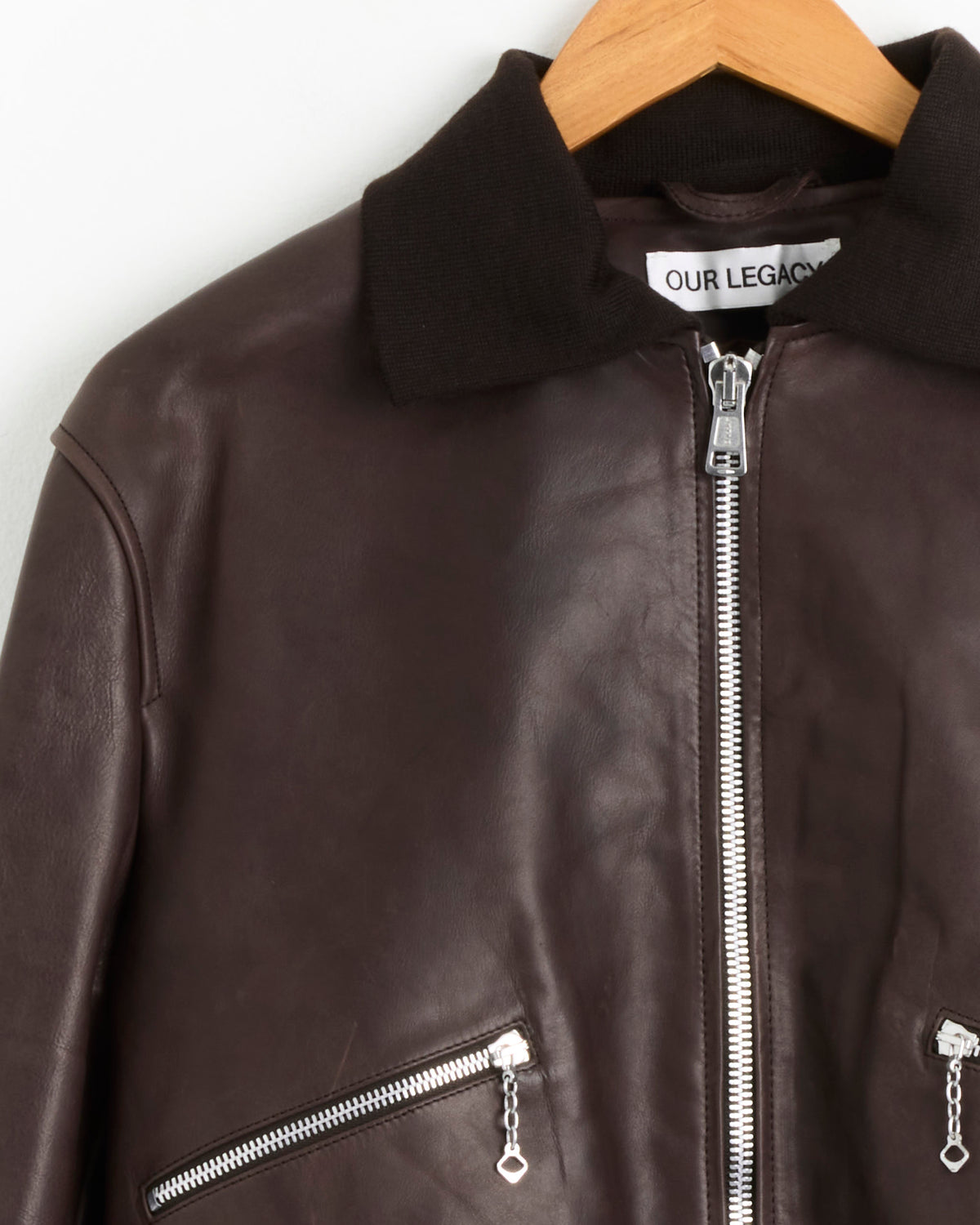 Our Legacy Mini Bomber - Matted Brown Waxed Bovine / DK36 (284774)