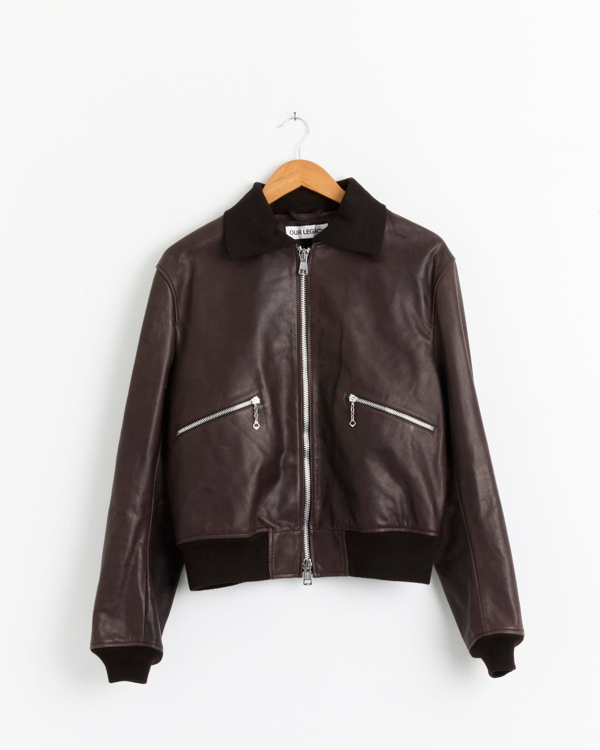 Our Legacy Mini Bomber - Matted Brown Waxed Bovine / DK36 (284774)