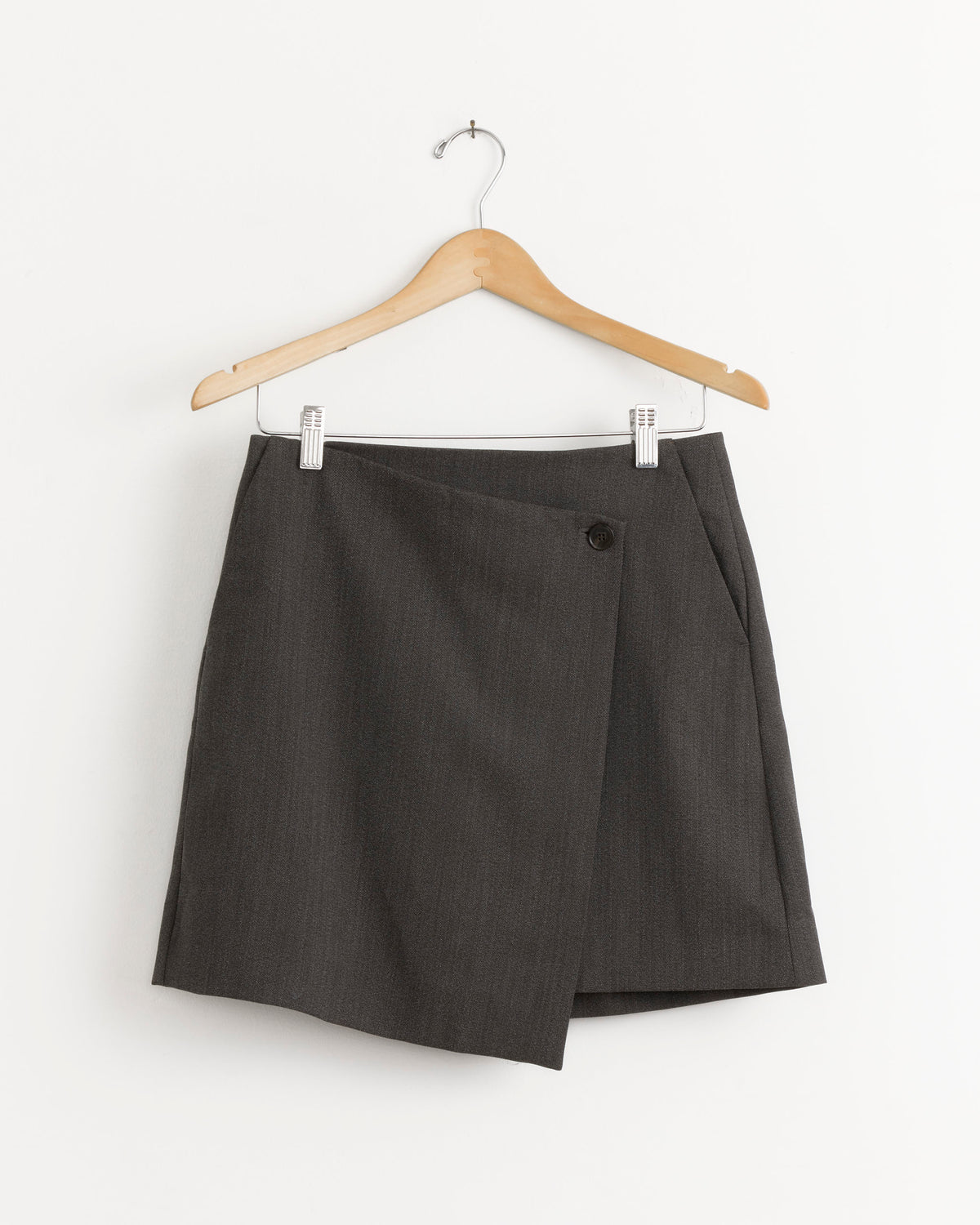 Titled Wrap Skirt in Taupe - Taupe / S (284837)
