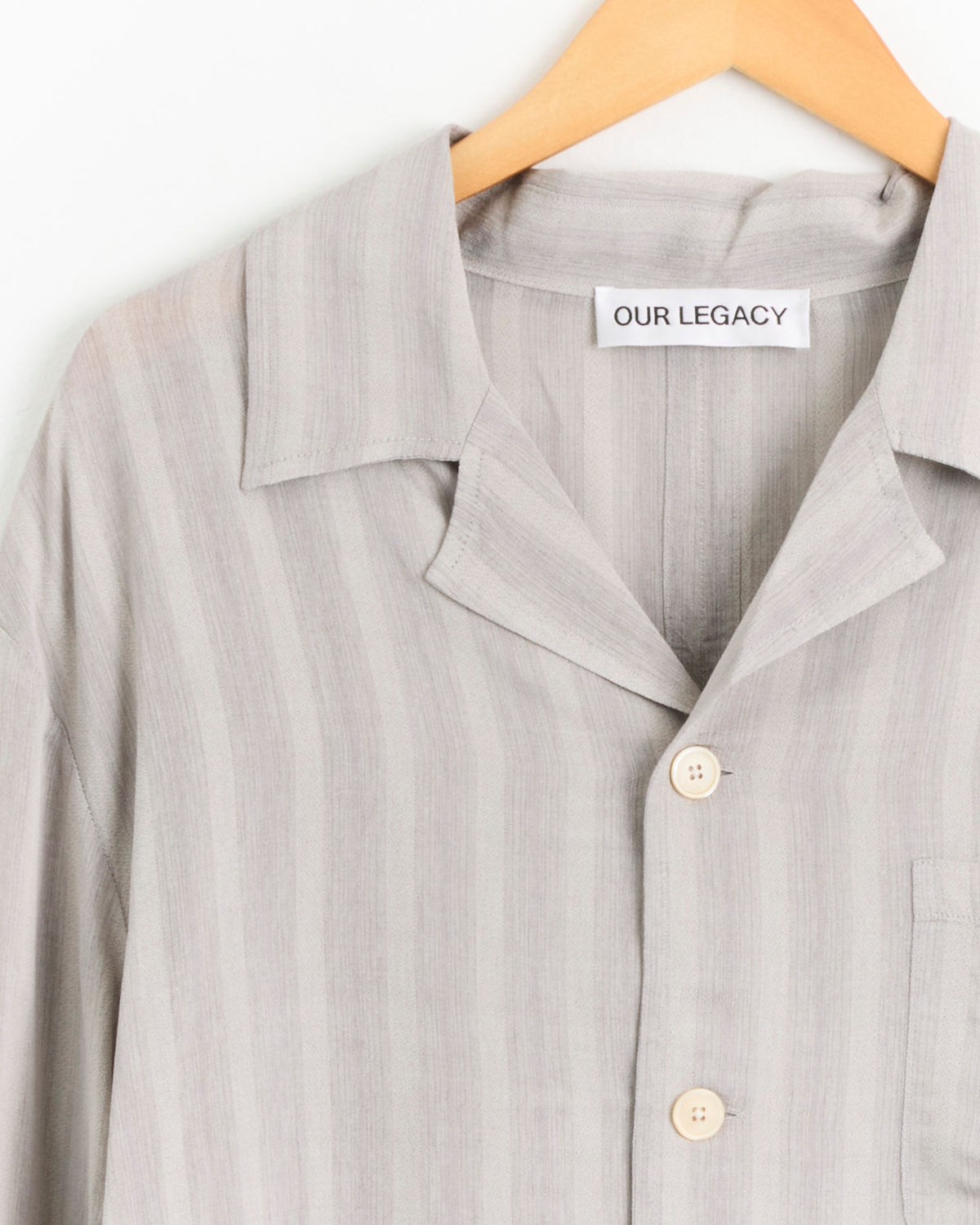 Our Legacy Private Shirt - Quiet Greige Stripe / IT48 (284909)