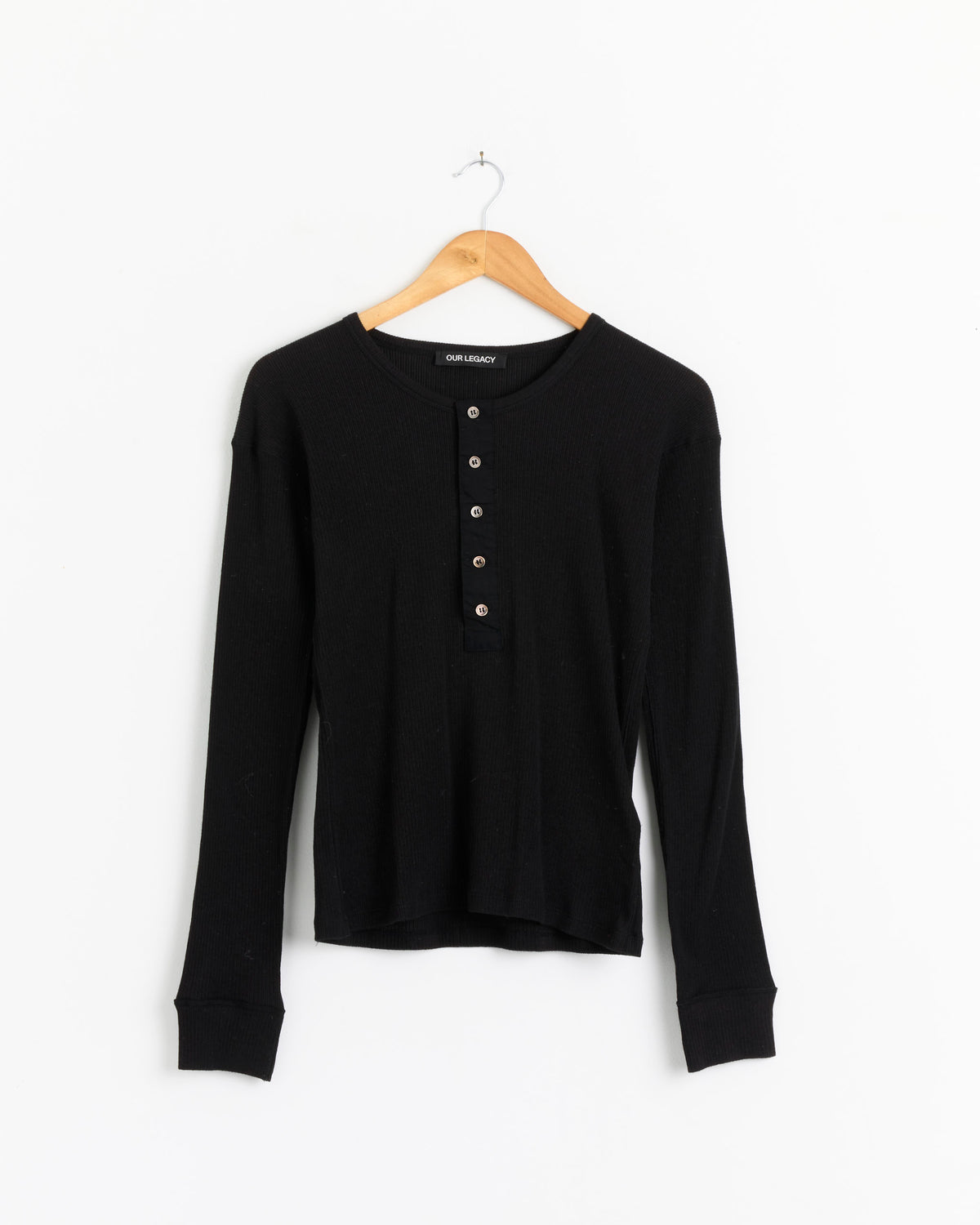 Our Legacy Gentle L/S Henley - Charred Shade / DK34 (284959)
