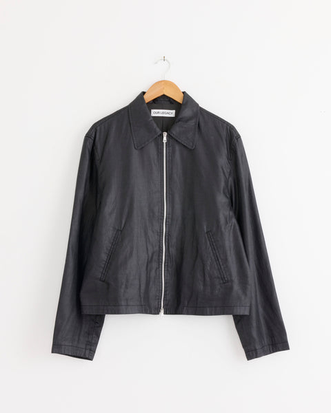 Mini Jacket Worker in Lacquer Black