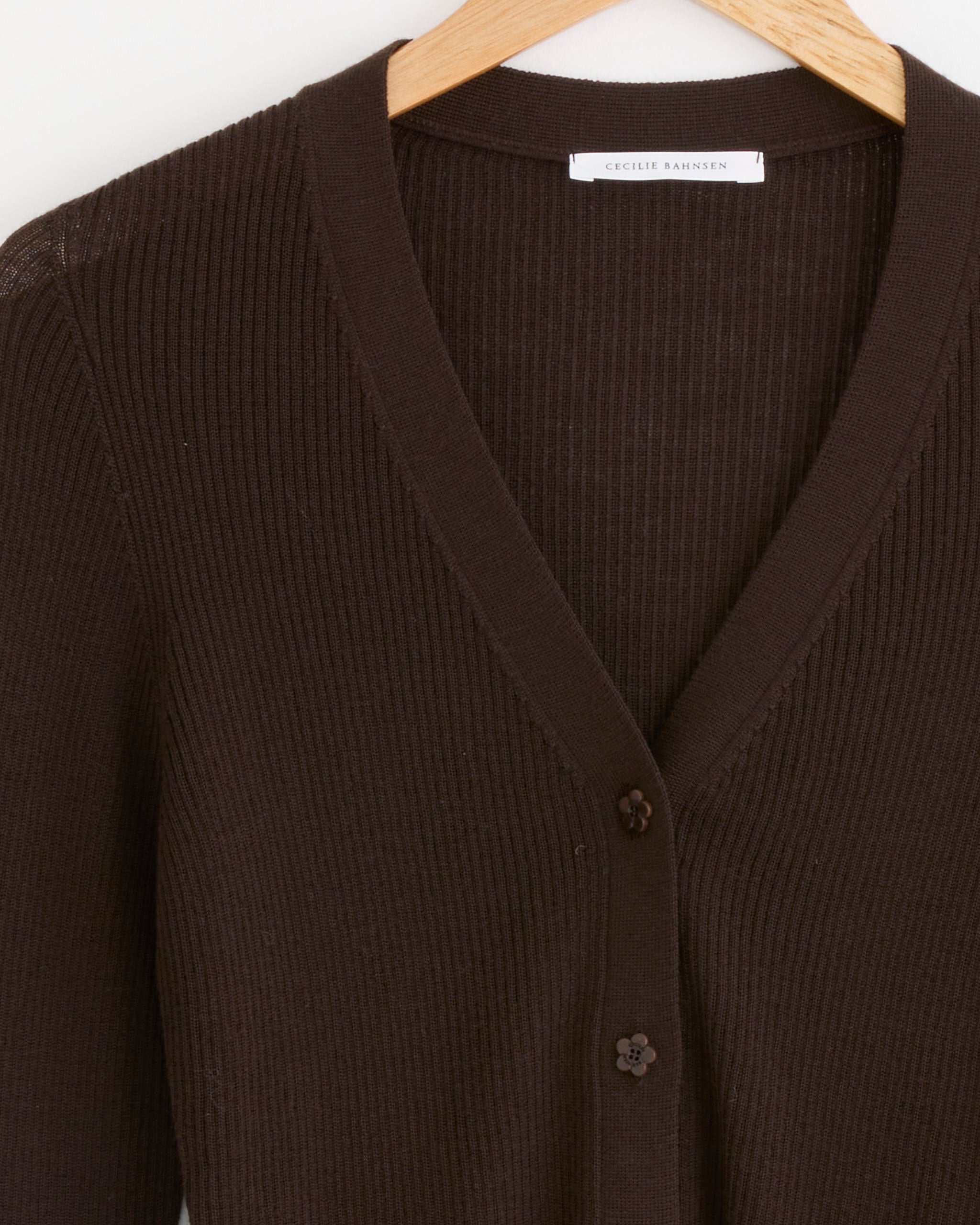 Folke Cardigan ni Brown - Brown / M (285203)