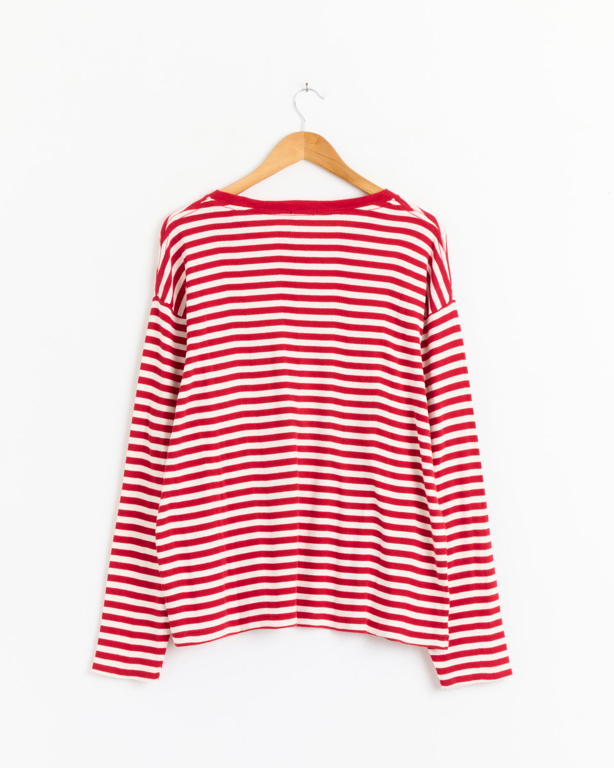Bode Rib Stripe Horseshoe L/S Tee - Red/White / M (285245)