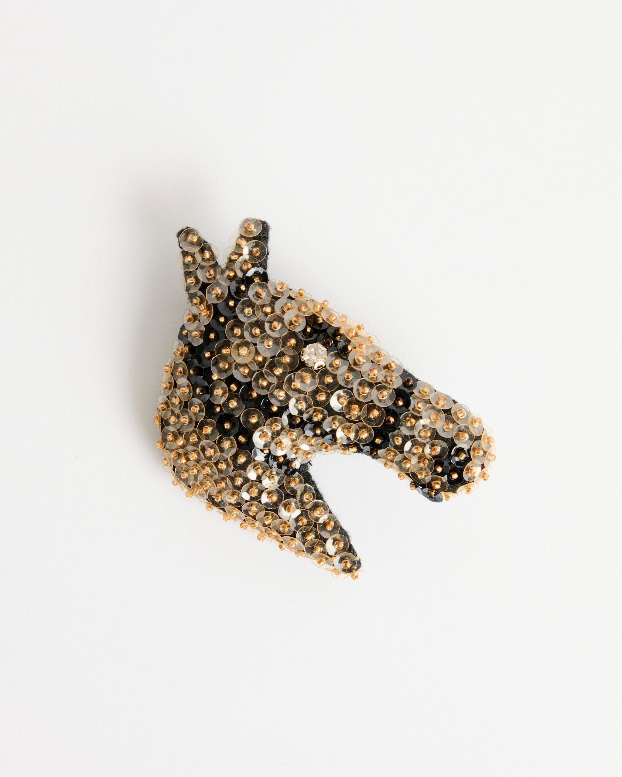 Sequin Pony Brooch in Brown - Brown / OS (285258)