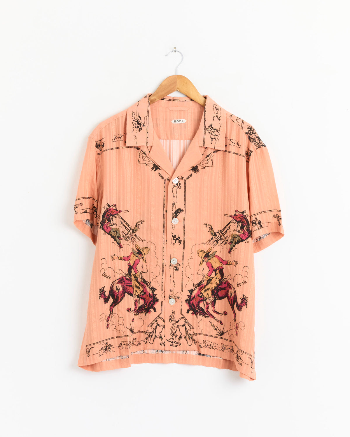 Bode Bronco Buster Shirt - Orange Multi / L (285261)