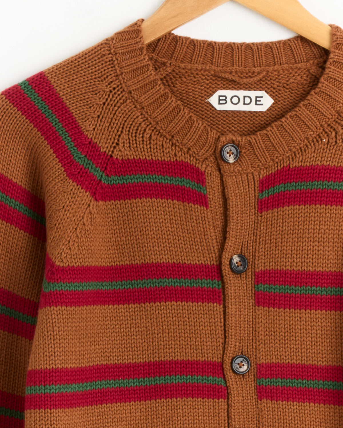 Bode Holly Stripe Cardigan - Brown Multi / M (285269)