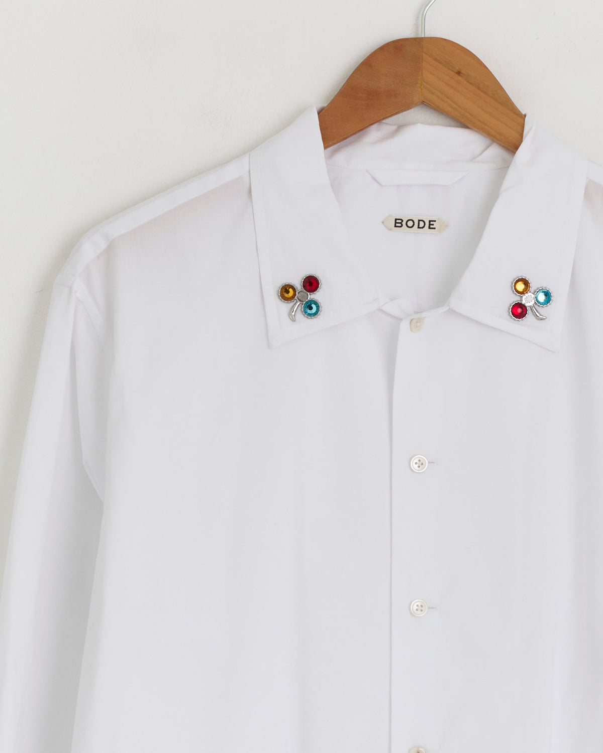 Bode Clover Charm L/S Shirt - White / L (285277)