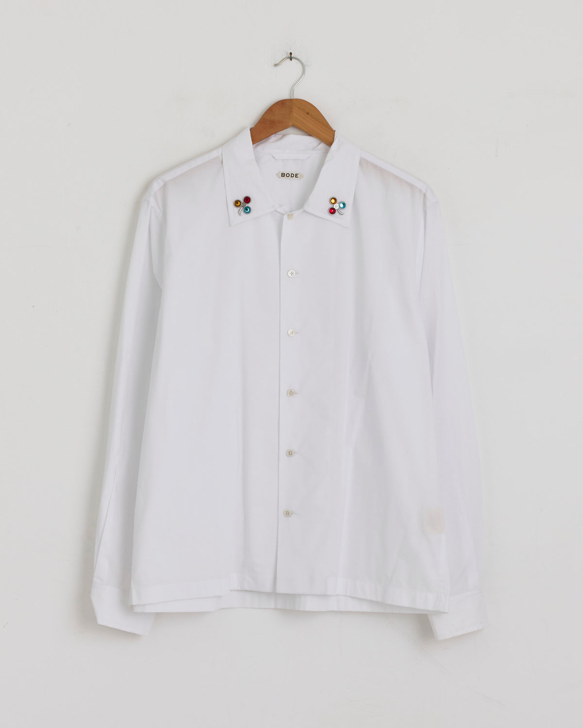 Bode Clover Charm L/S Shirt - White / L (285277)