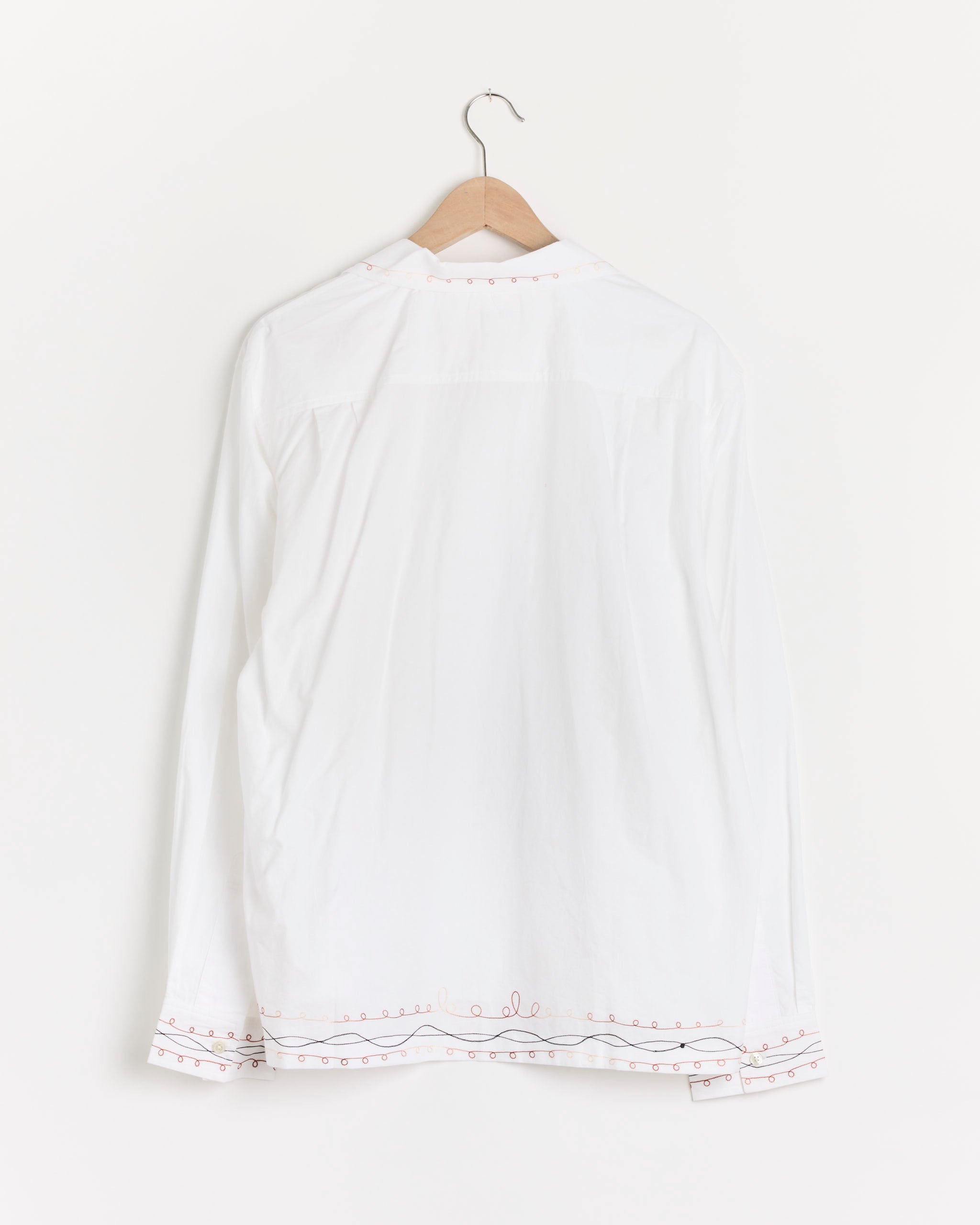 Looped Chainstitch Long Sleeve Shirt in White Multi - White Multi / L (285284)