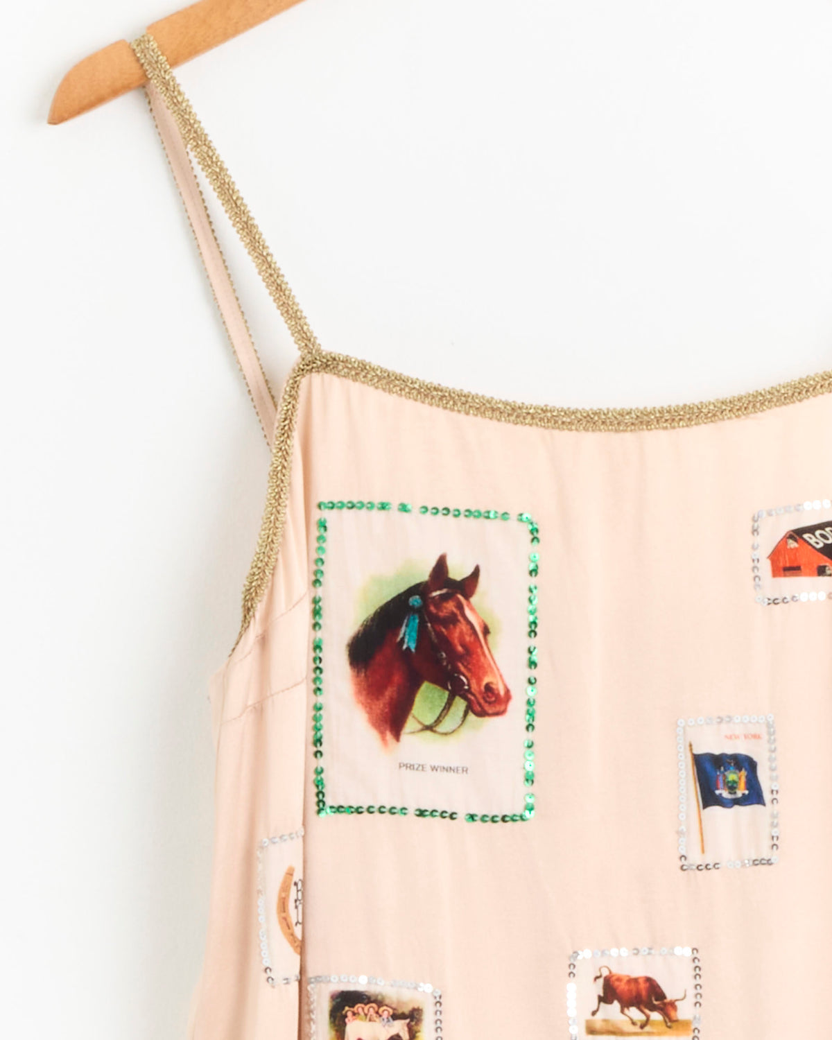 Bode Equestrian Patch Dress - Pink Multi / S (285319)