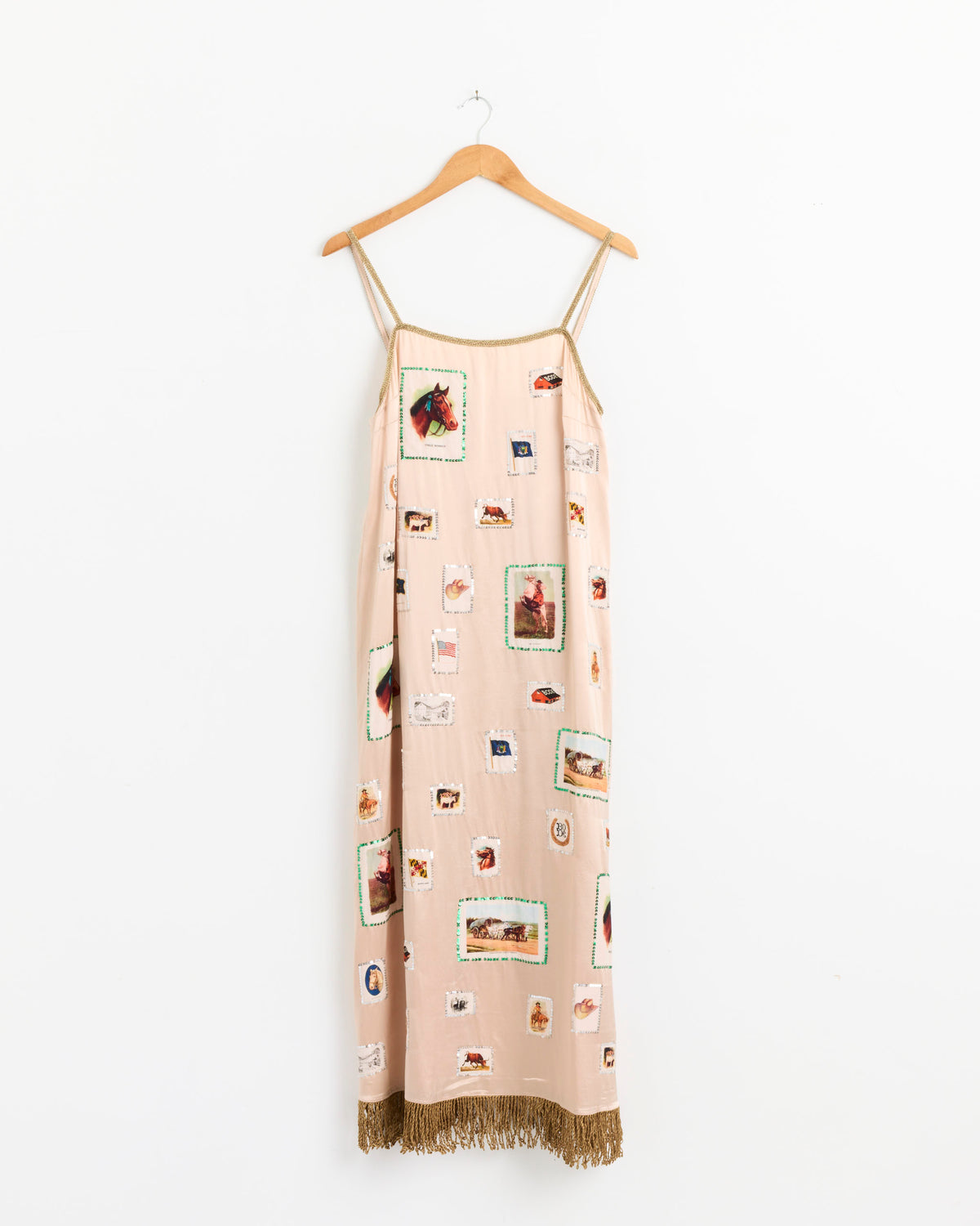 Bode Equestrian Patch Dress - Pink Multi / S (285319)