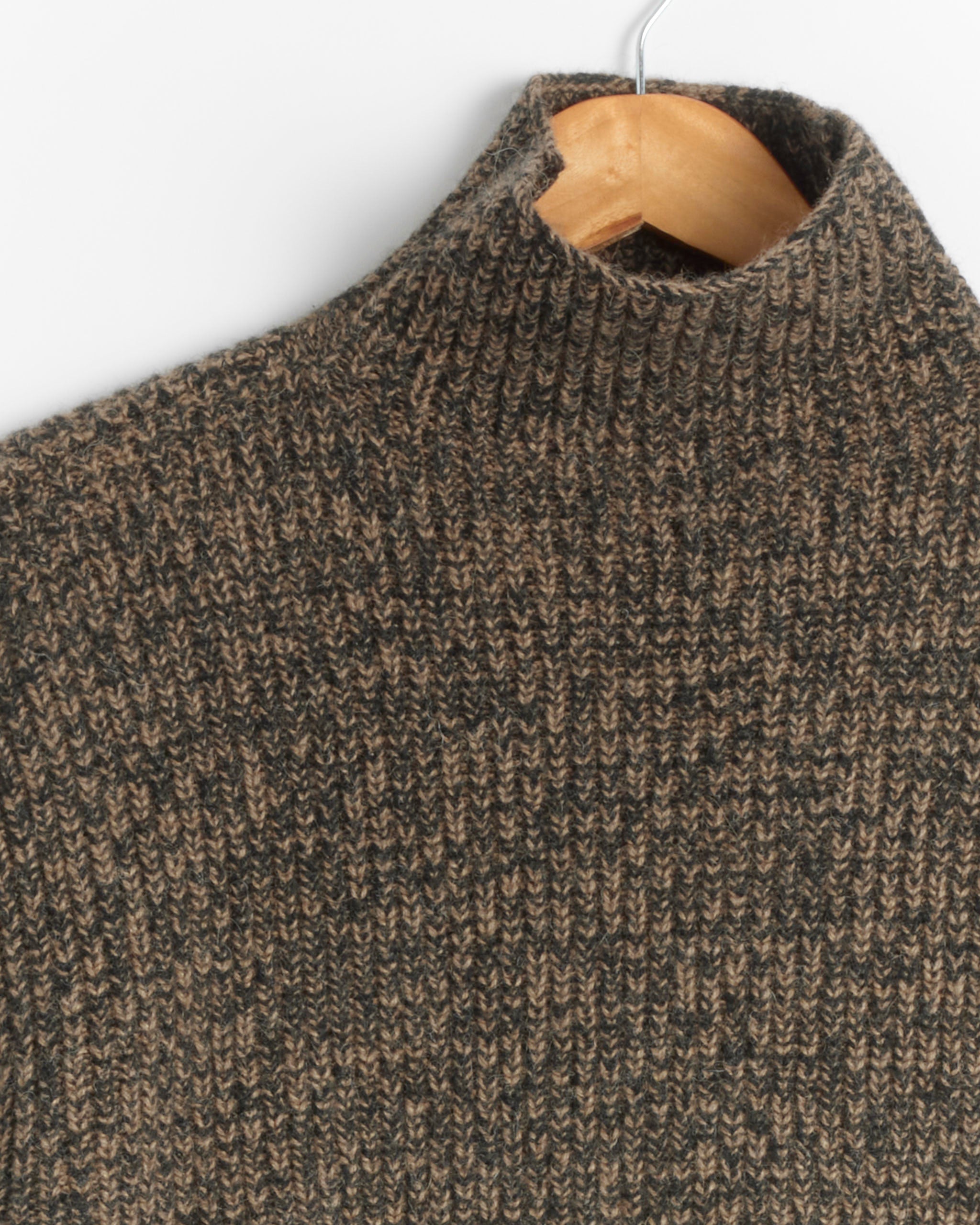Lemaire High Neck Sweater - Tobacco/Black / M (285623)