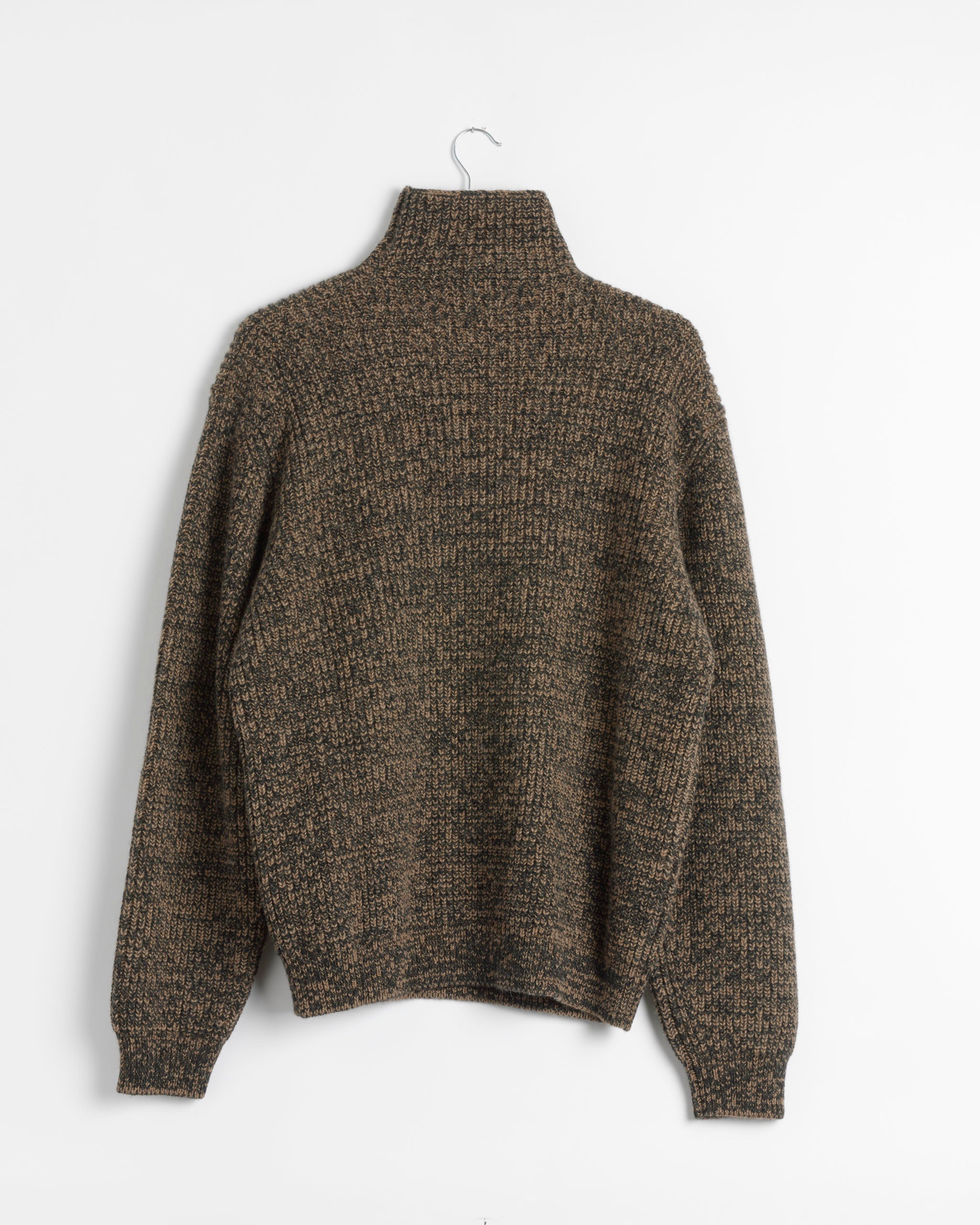 Lemaire High Neck Sweater - Tobacco/Black / M (285623)
