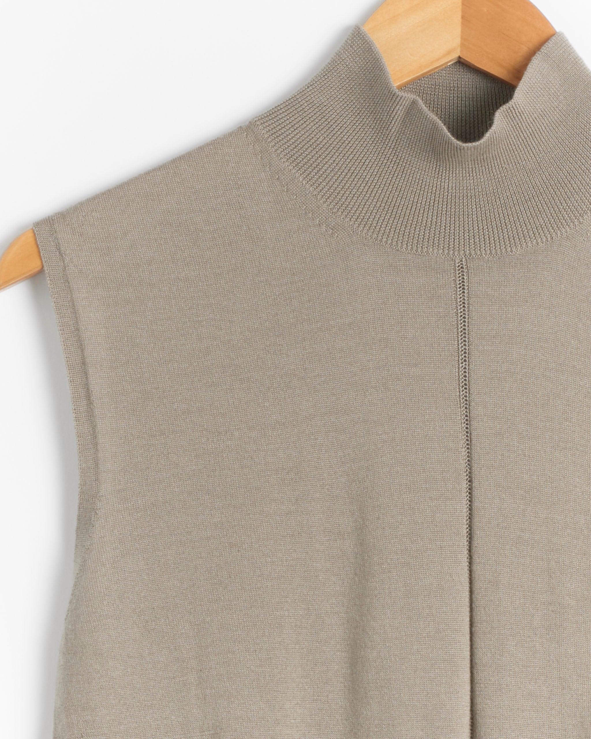 Studio Nicholson Lotes Mock Neck Vest - Taupe / UK6 (285723)