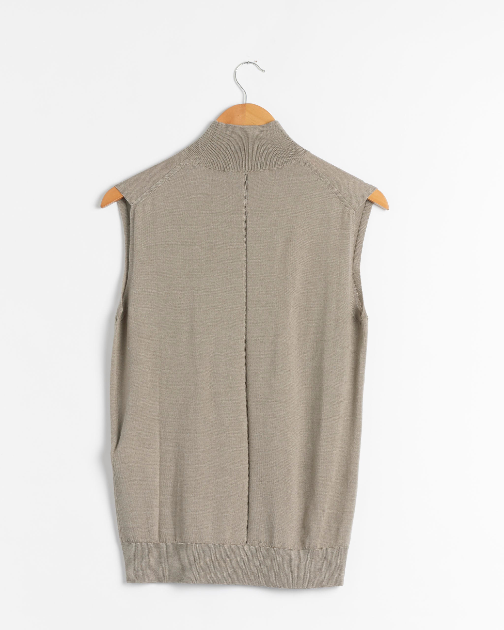 Studio Nicholson Lotes Mock Neck Vest - Taupe / UK6 (285723)
