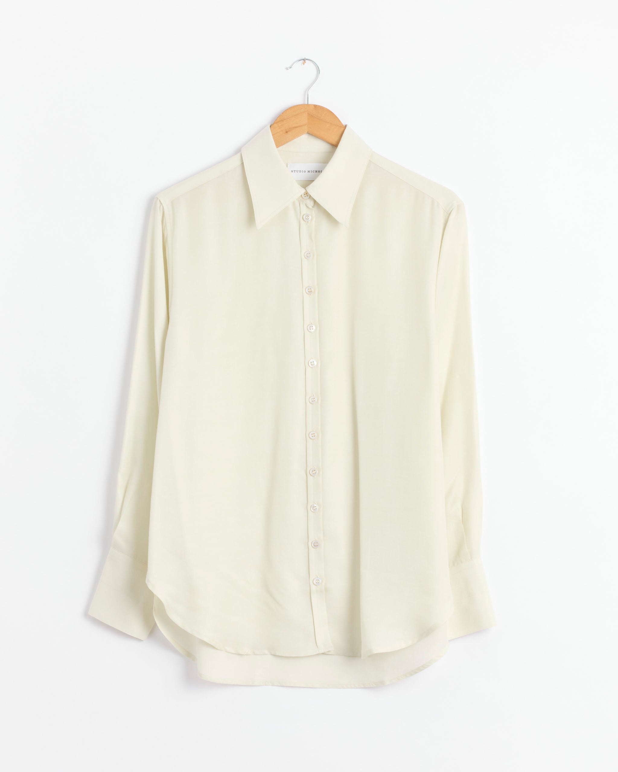 Lace Grid Pleats Shirt in White